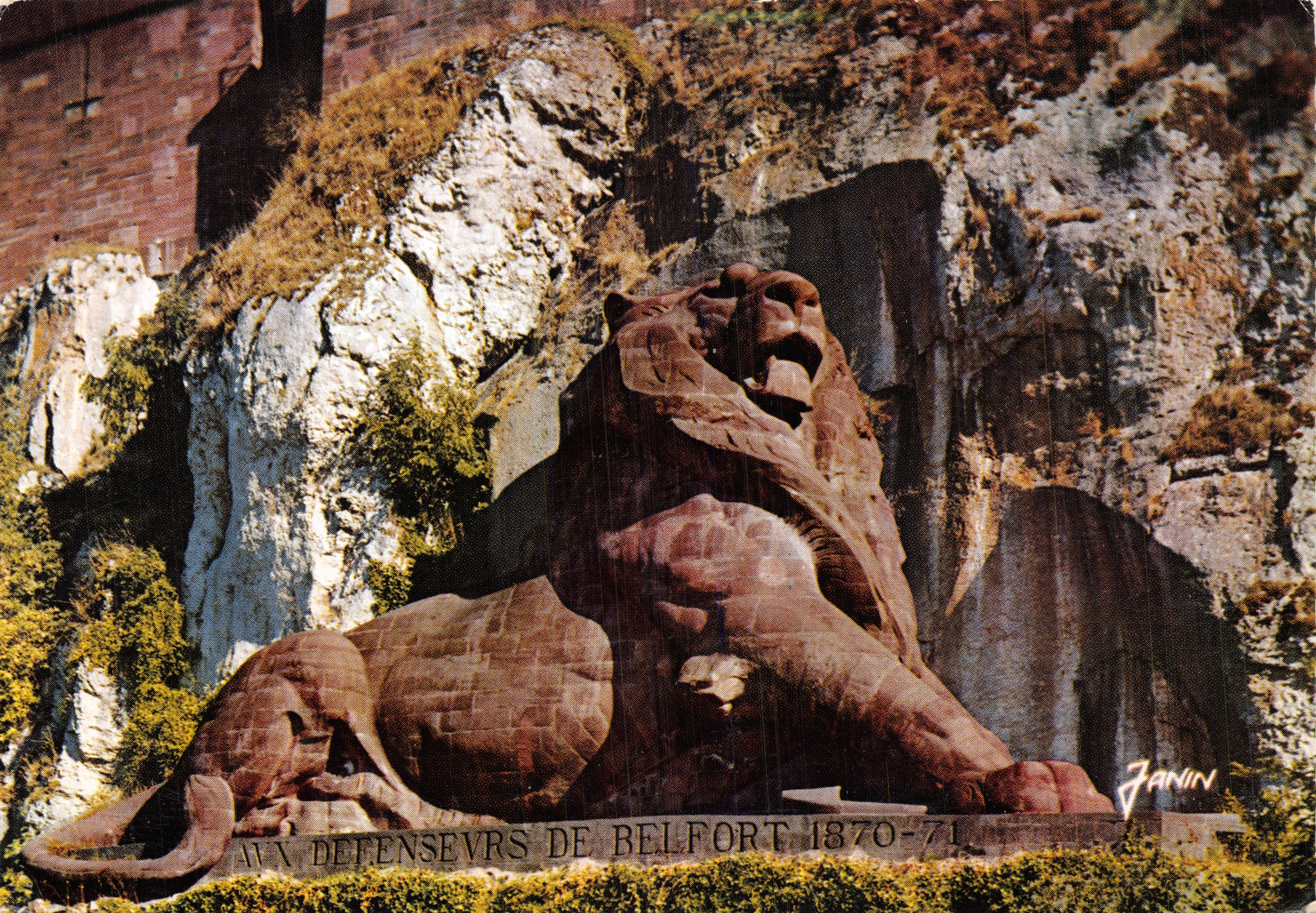 El León de Belfort — Monumento a los Defensores de Belfort 1870-71 — editor Janin