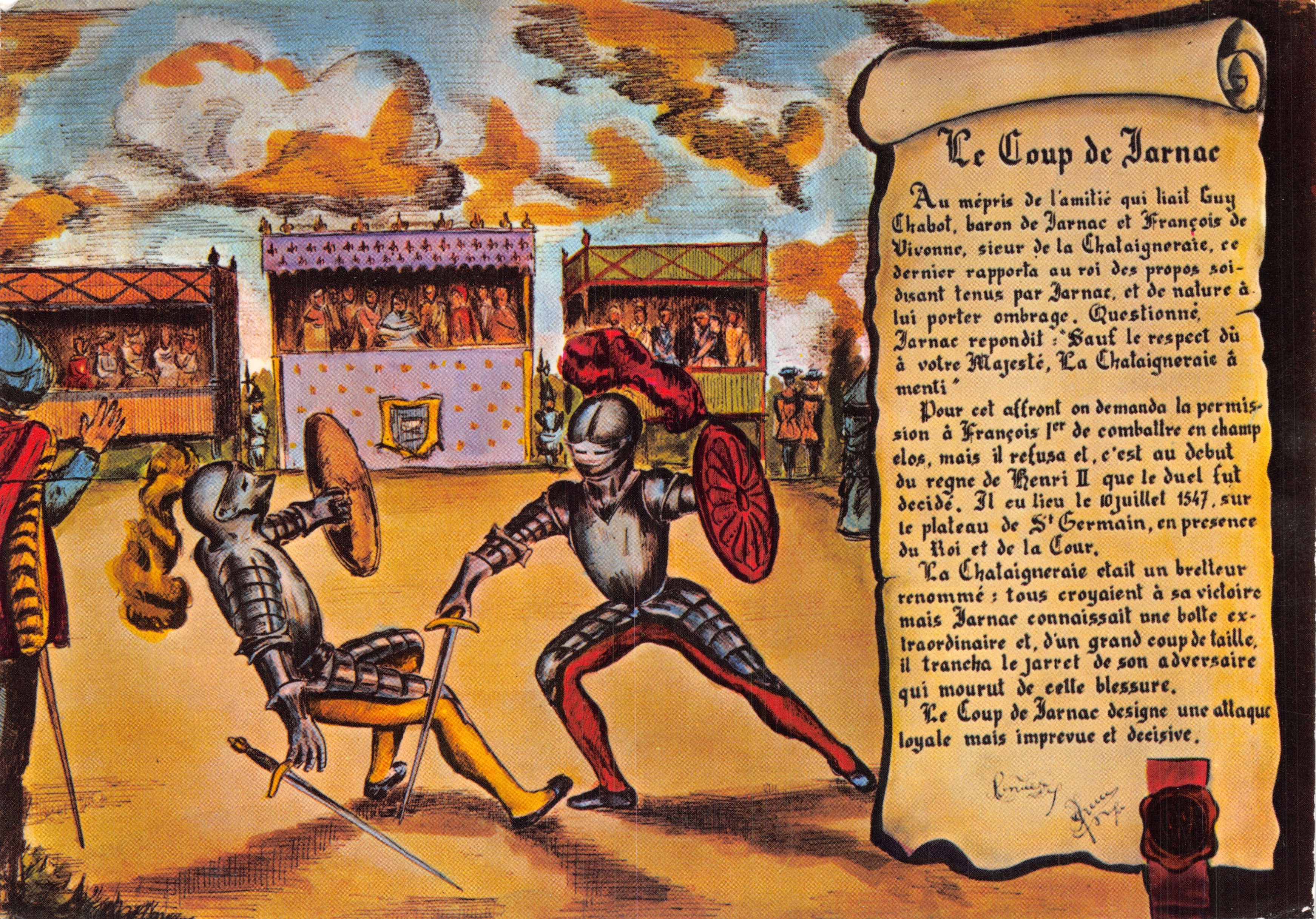 De Jarnac-stoot — duel tussen Guy Chabot en François de Vivonne — uitgever LYONCOLOR, n° 16 K - 17