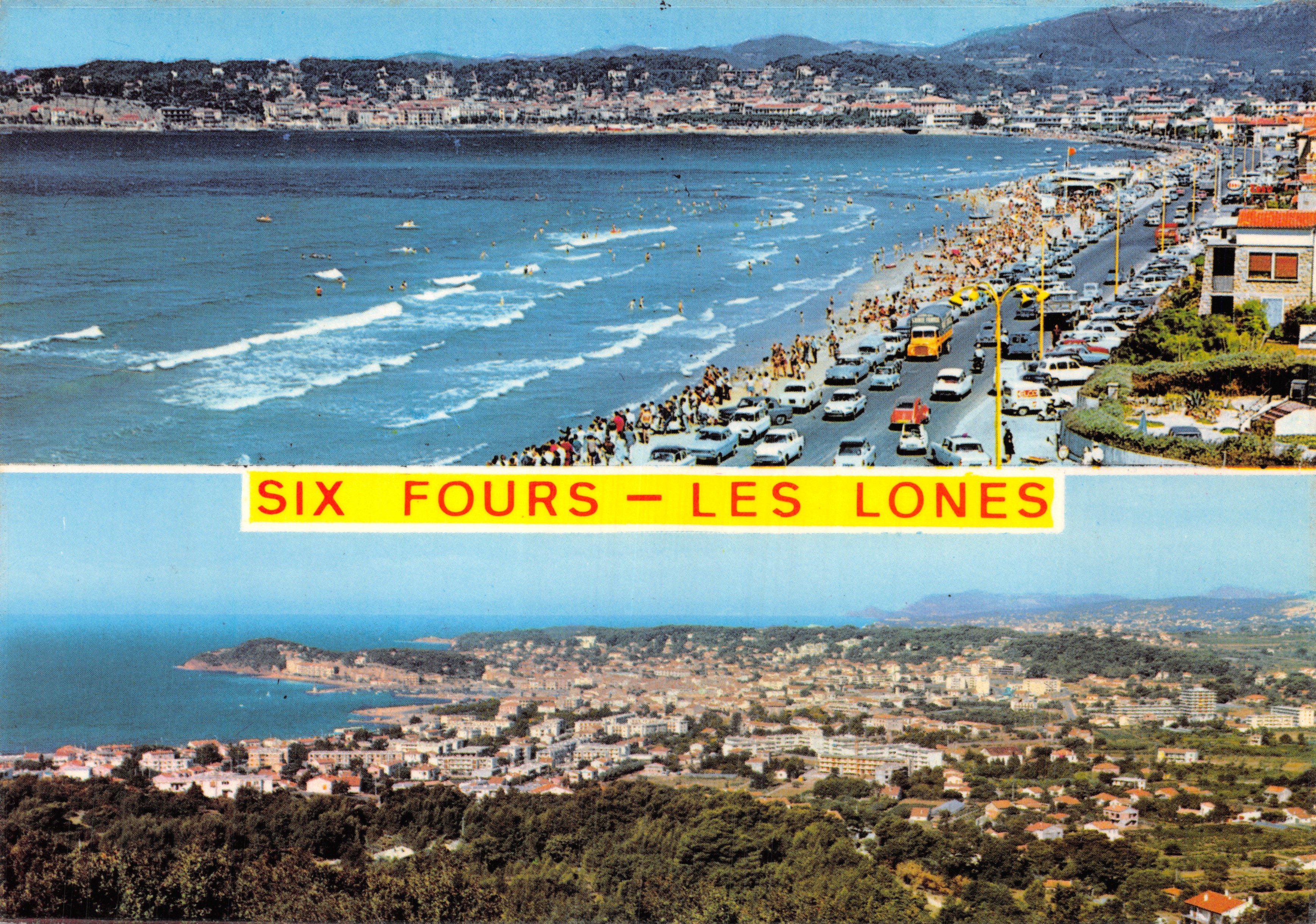 Six Fours - Les Lones — uitzicht op de strand en kust — uitgever Y.P. P. te St André de Nicé