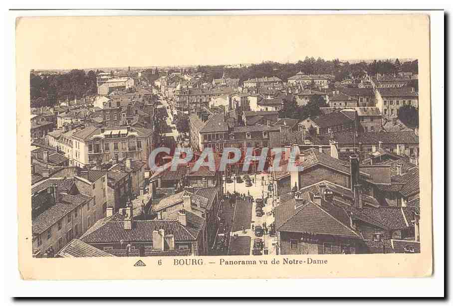 Bourg CPA Panorama vu de Notre DAme