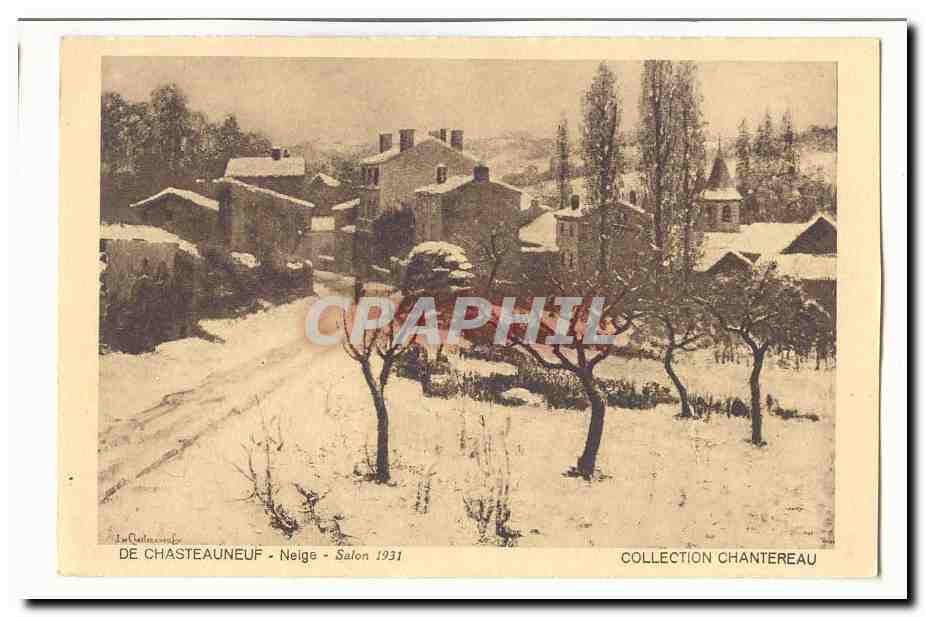 De Chasteauneuf CPA Neige Salon 1931 Collection Chantereau