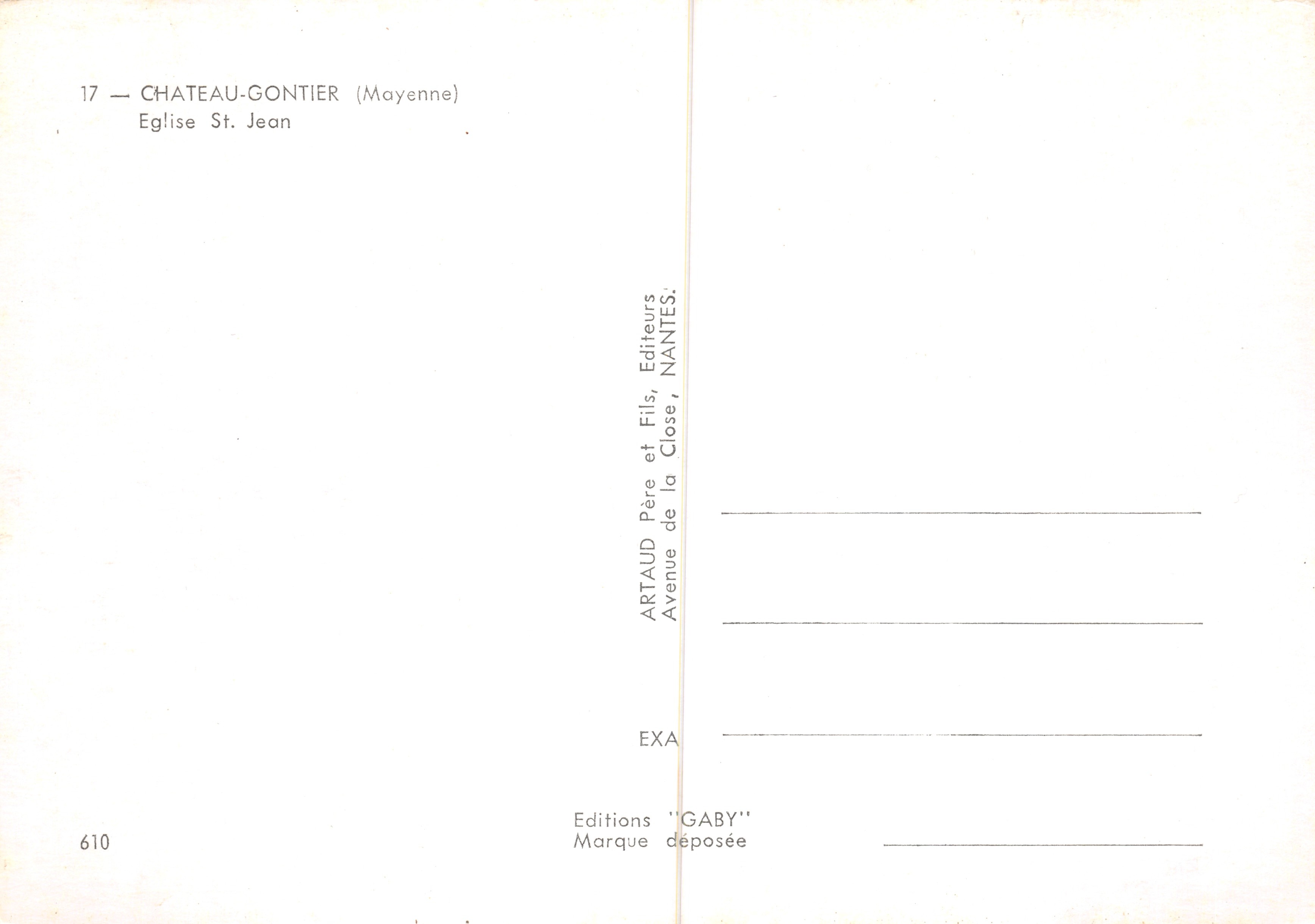 Château-Gauntier — Iglesia de San Juan — Editions Gaby — Reverso