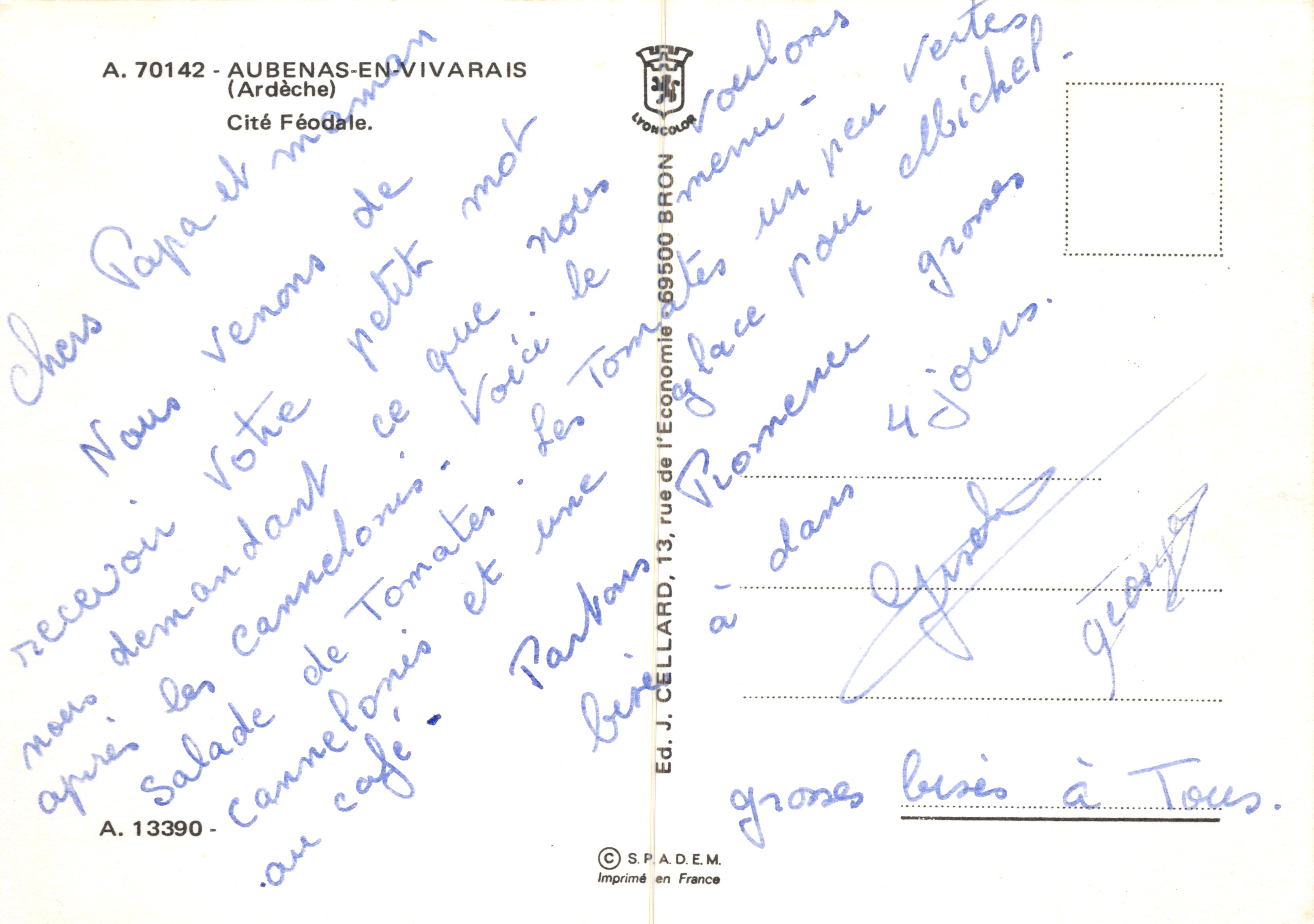 Aubenas — Quartiere del Castello — Editore LIONCOLOR — Verso