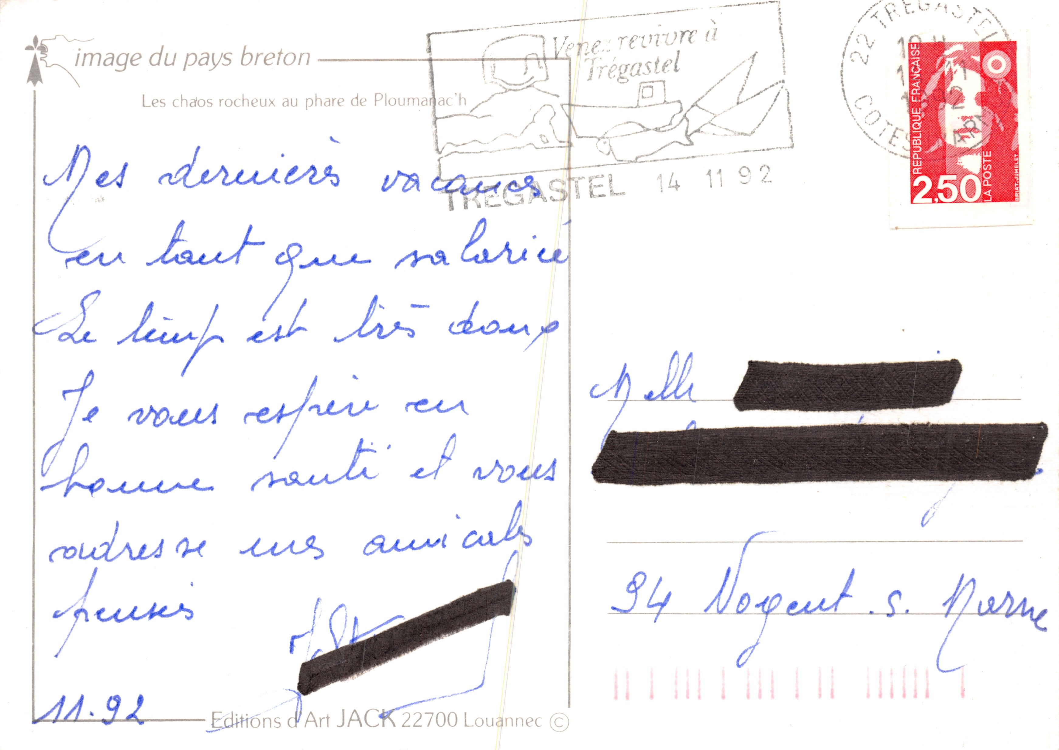 La Côte de Granit Rose — vue du phare de Ploumanac'h, éditeur Editions d'Art JACK — Reverso