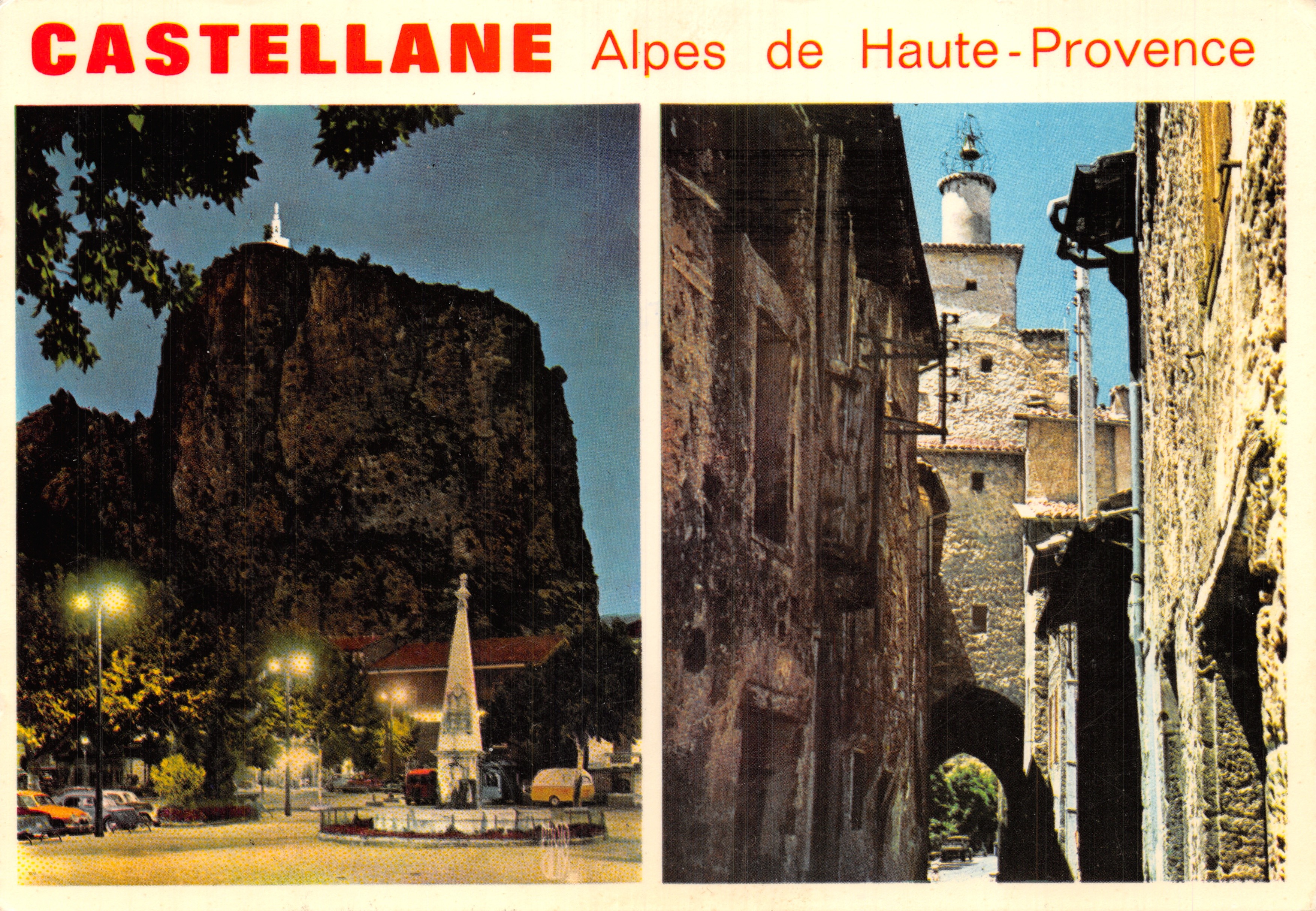 Castellane — vue du Roc et de la Tour de l'Horloge — Éditions Photoguy