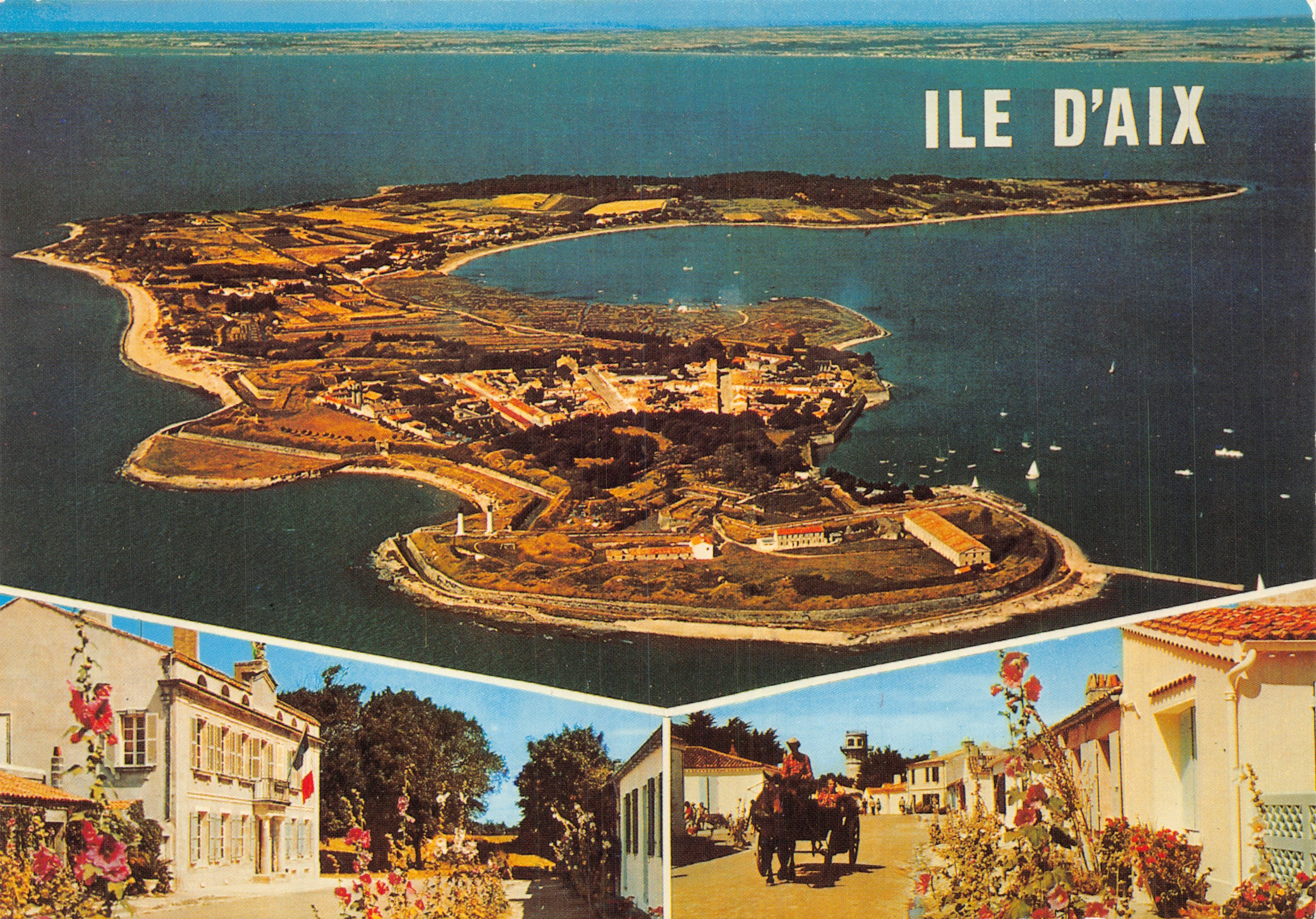 Isola d'Aix — vista aerea e scene locali — editore ARTAUD Frères, Nantes