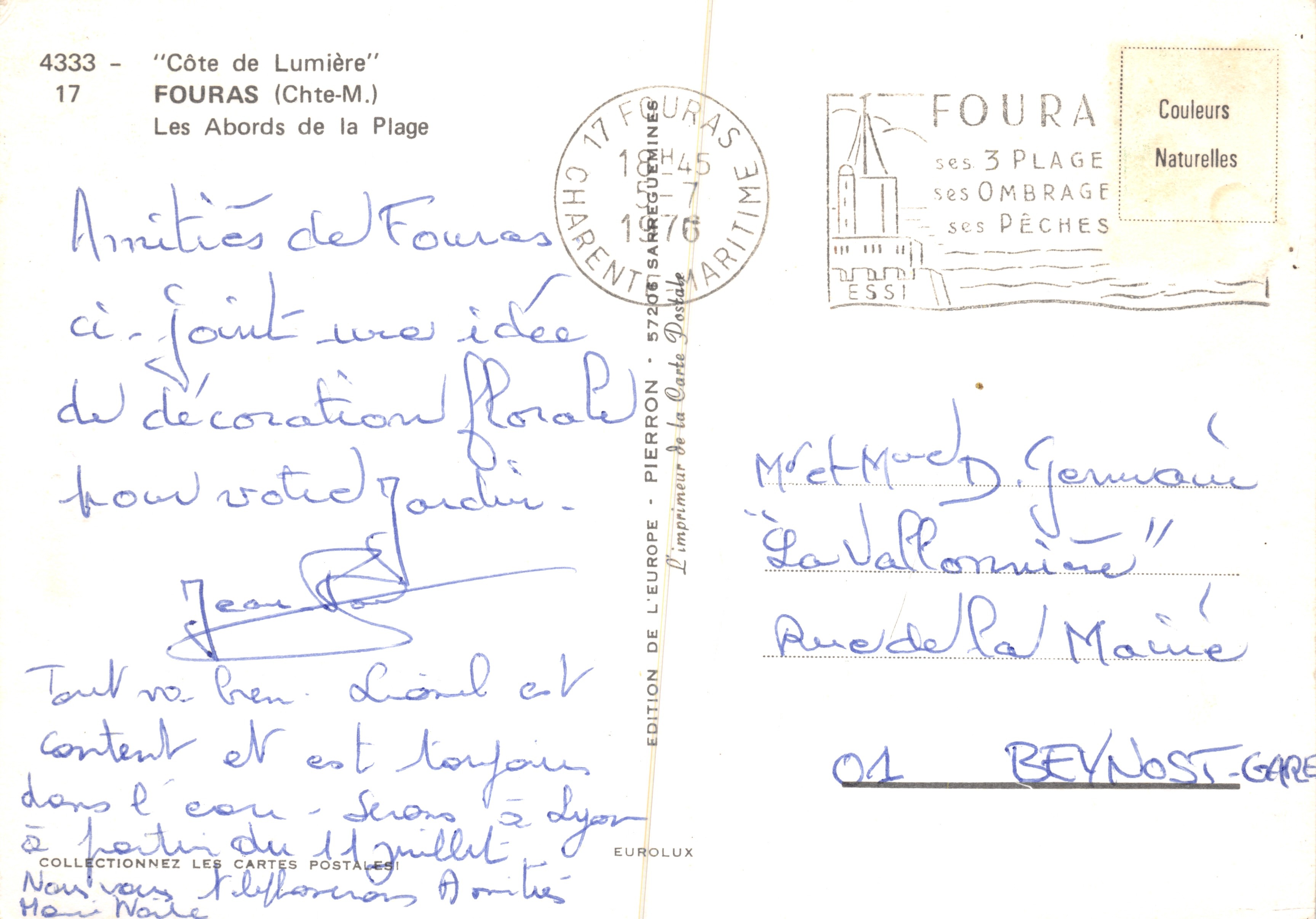 Fouras — Vista dell'area della spiaggia — Edition de l'Europe — Verso