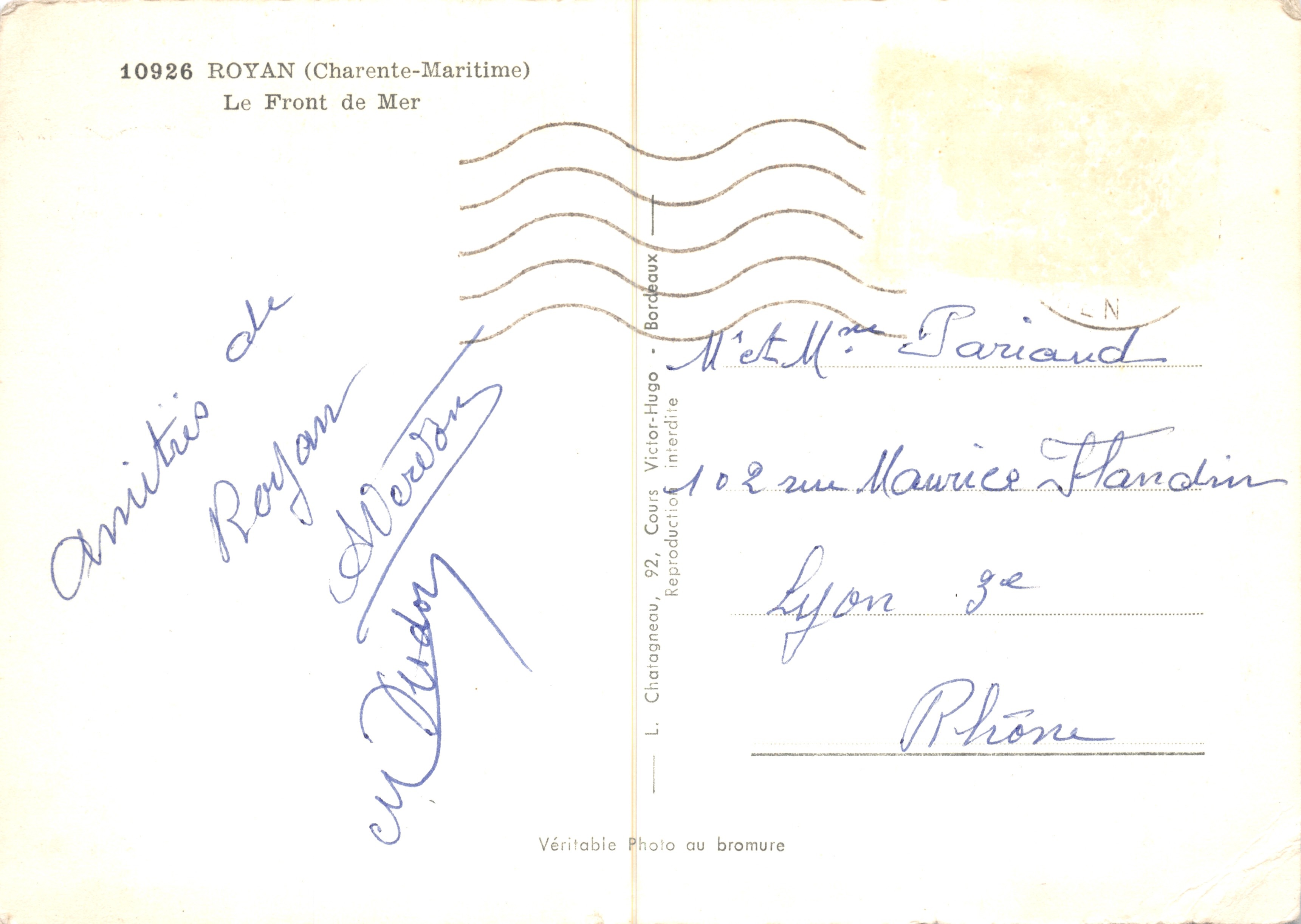 Royan (Charente-Maritime) — Ansicht des Seebades — Verlag Elcé — Rückseite