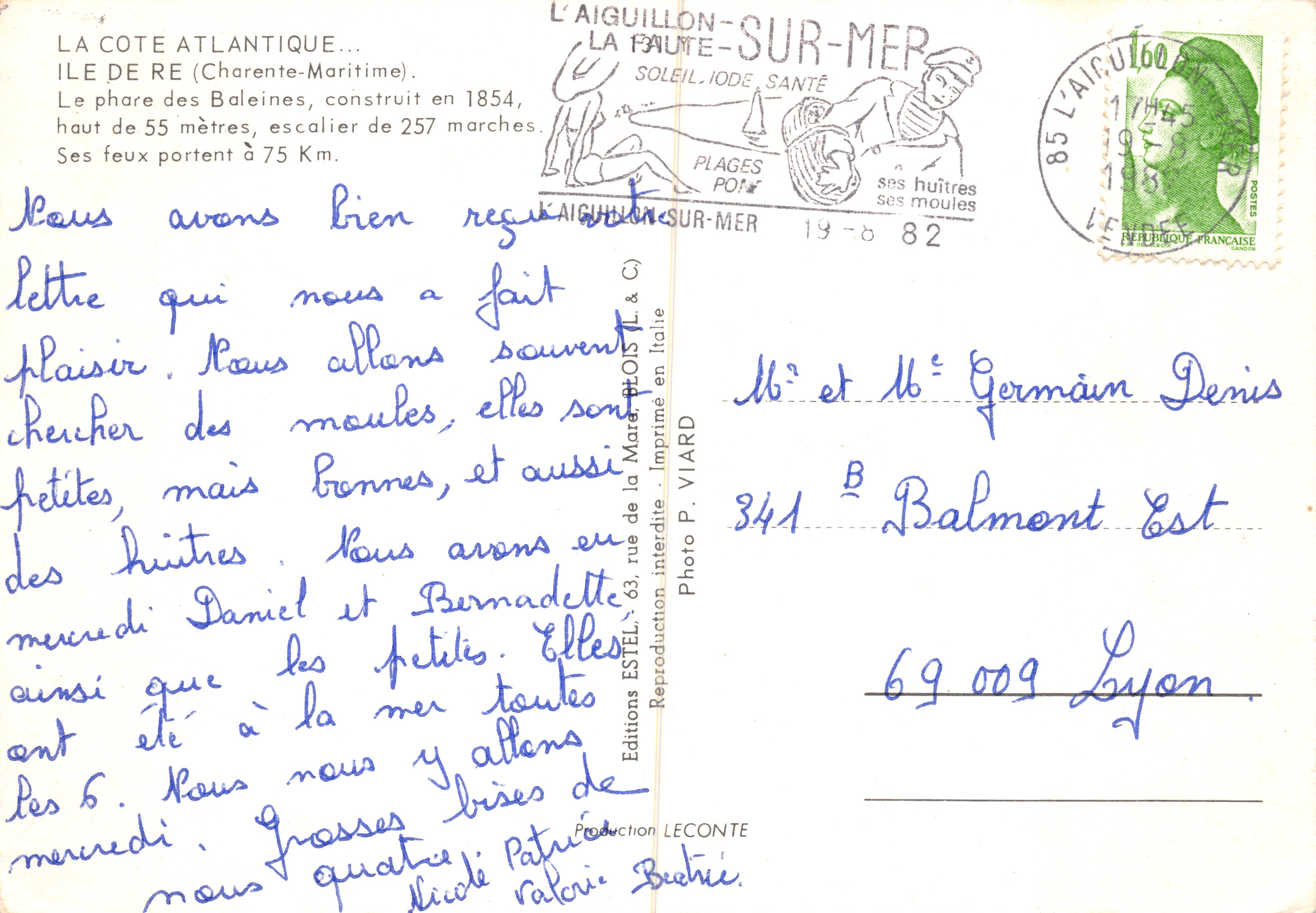 Lighthouse of the Whales — Île de Ré — Publisher Estel — Back