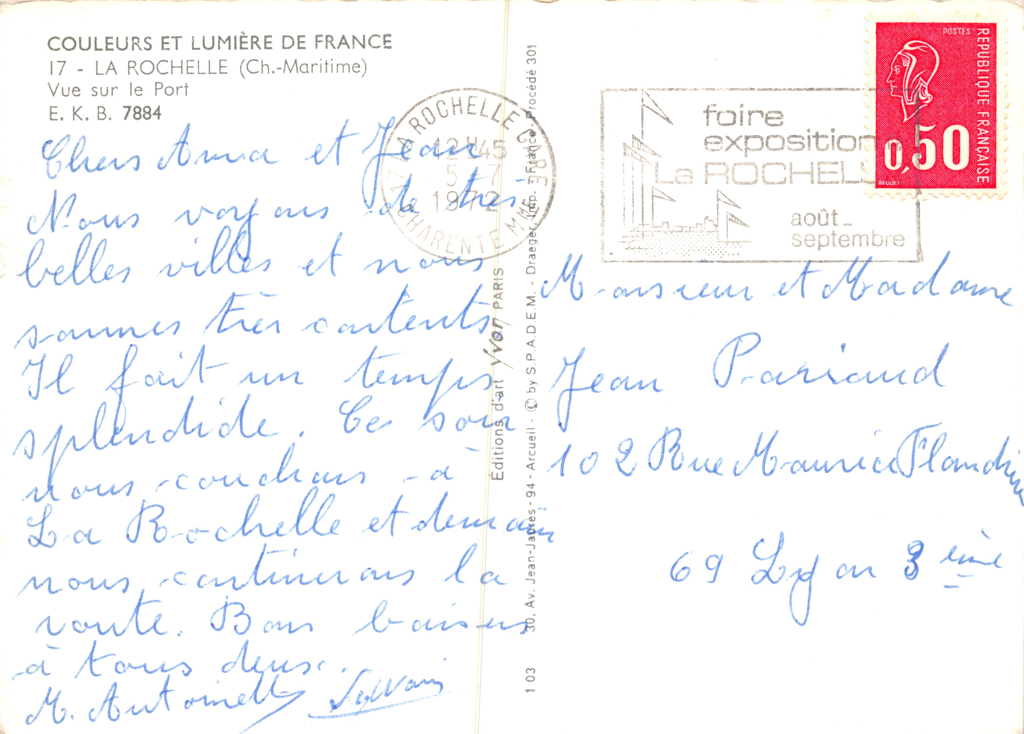 La Rochelle — Uitzicht op de haven — Éditions d'Art Y. P.A.D.E.M. - 7884 — Achterkant