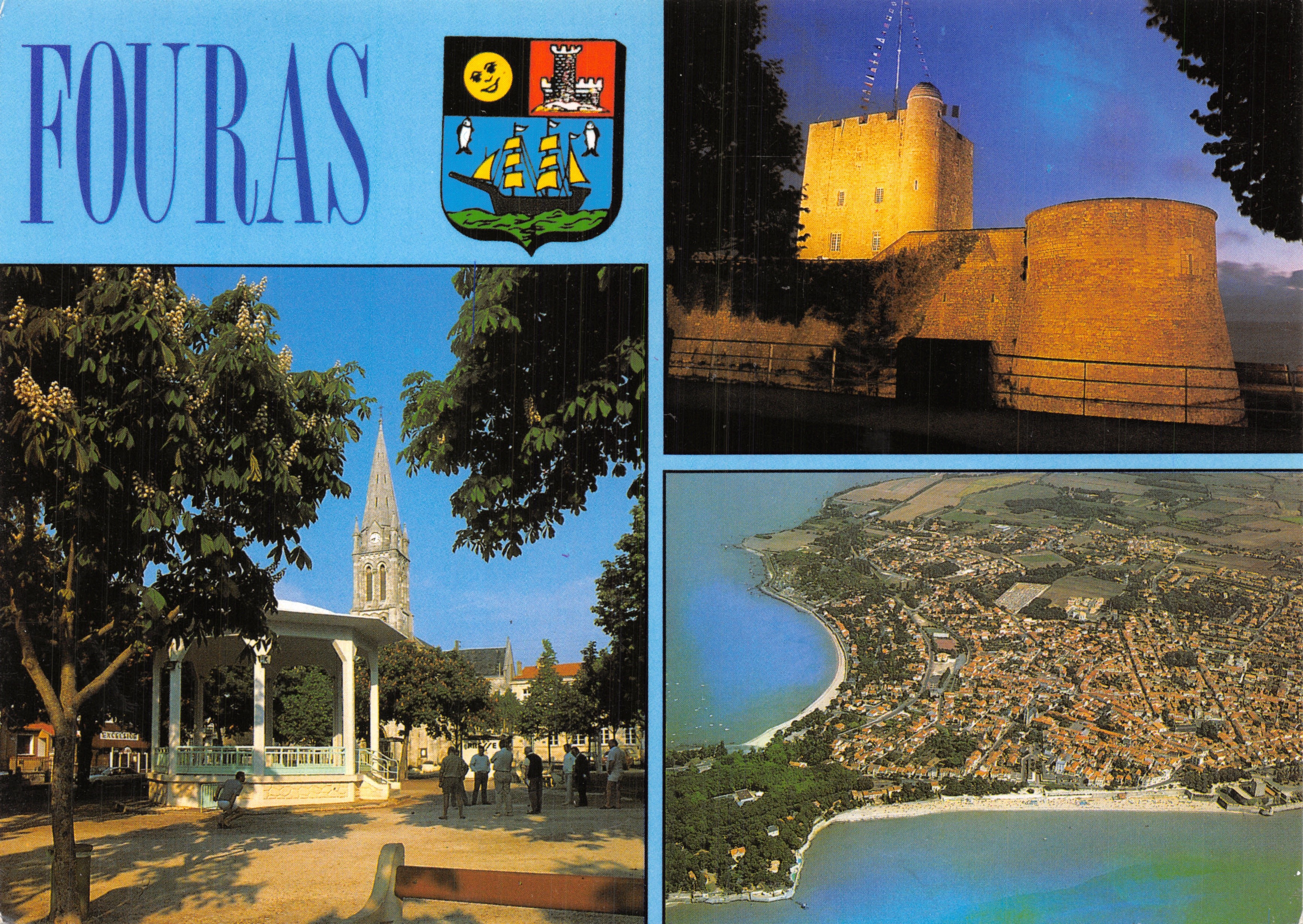 Fouras — vue du château, de l'église, du kiosque et de la côte — Éditions OC 204