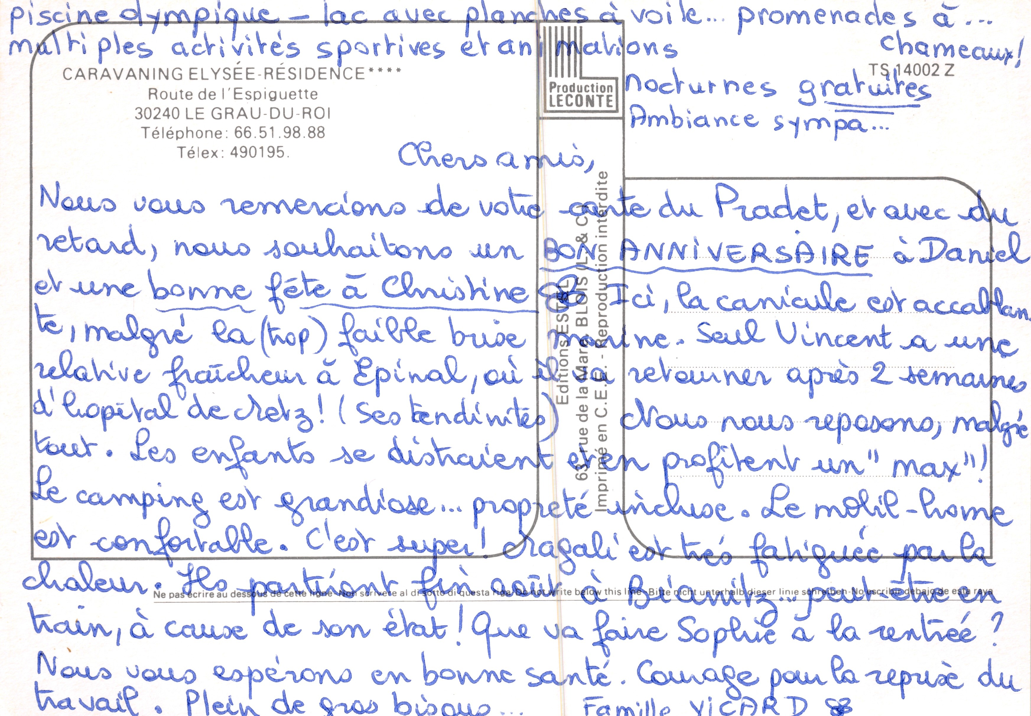 Elysée Residence — piscina olimpica, lago per la vela, mobilhome, attività sportive — Editore Estol — Verso