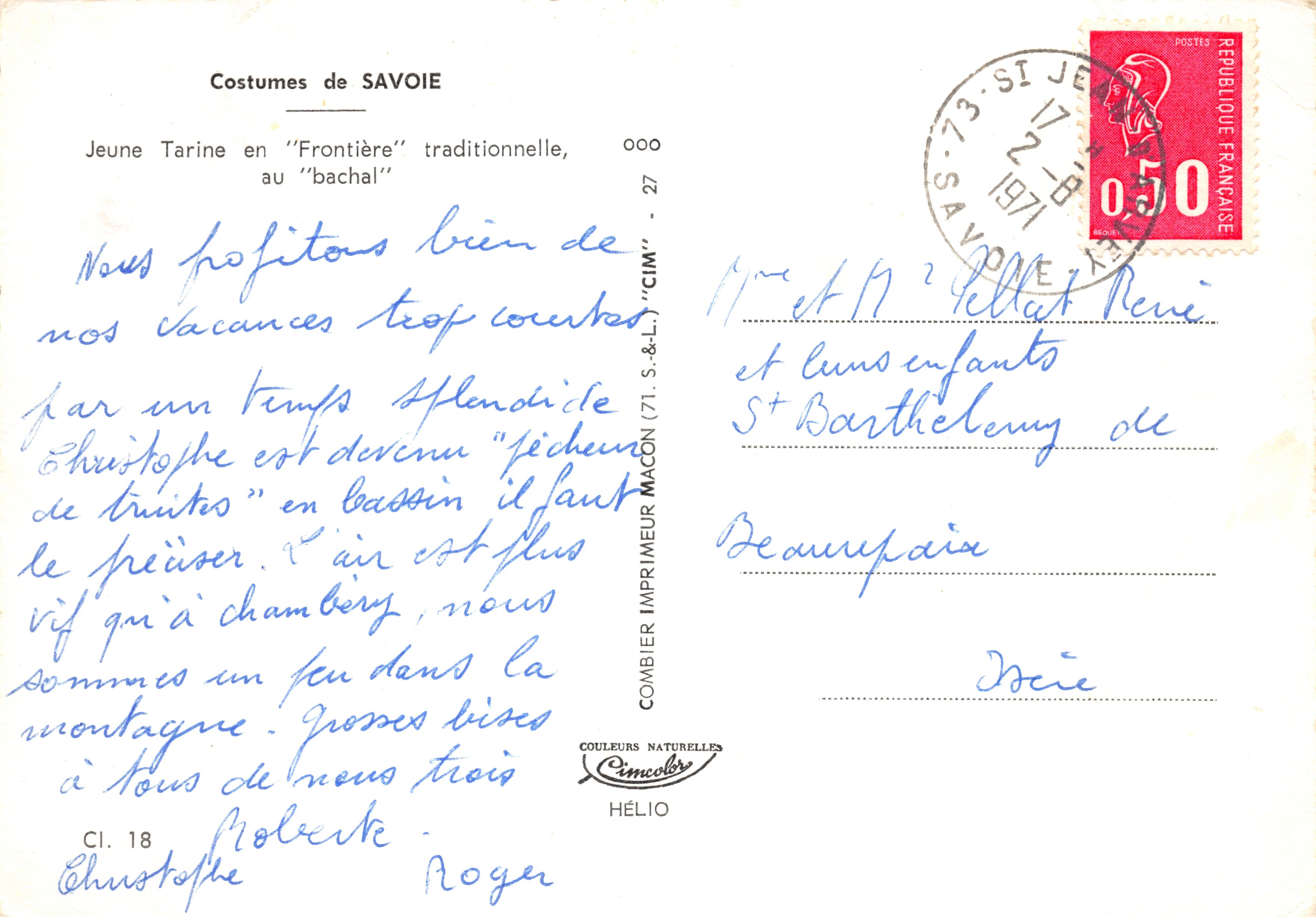 Giovane Tarine in costume tradizionale — al "bachal" — editore CIM — Verso