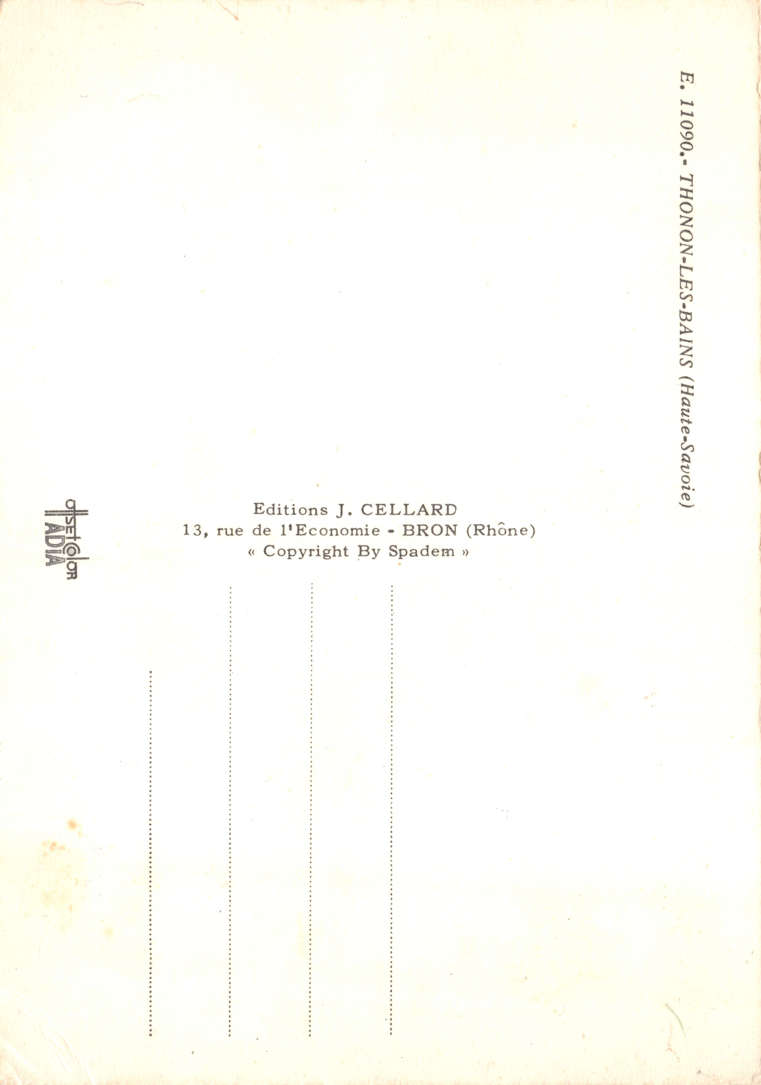 Thonon-les-Bains — les jardins de la place du Château — Éditions J. CELLARD n° E.11090 — Reverso