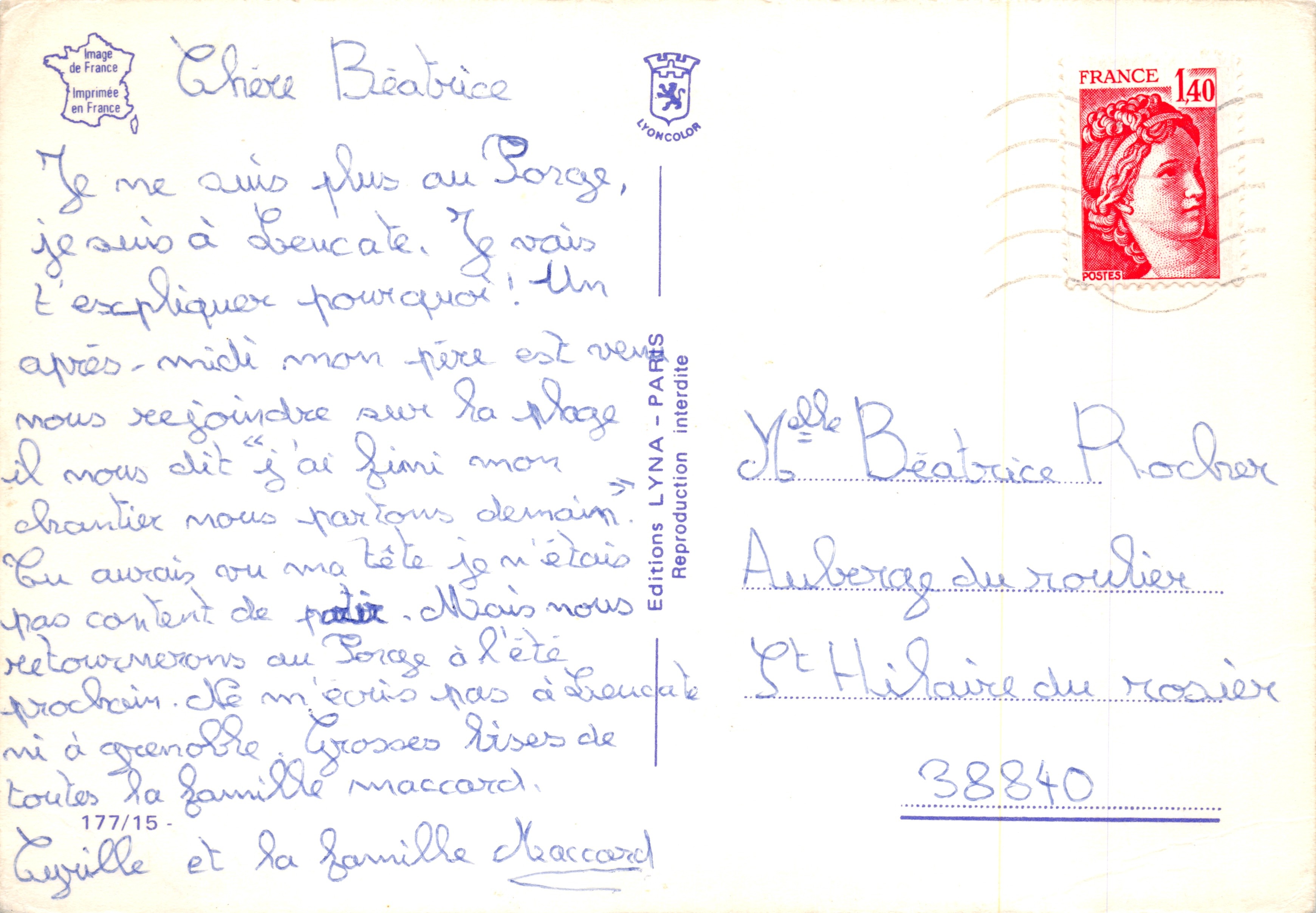 Languedoc — bambini che raccolgono uva vicino a un castello — Éditions LYONCOLOR — Verso
