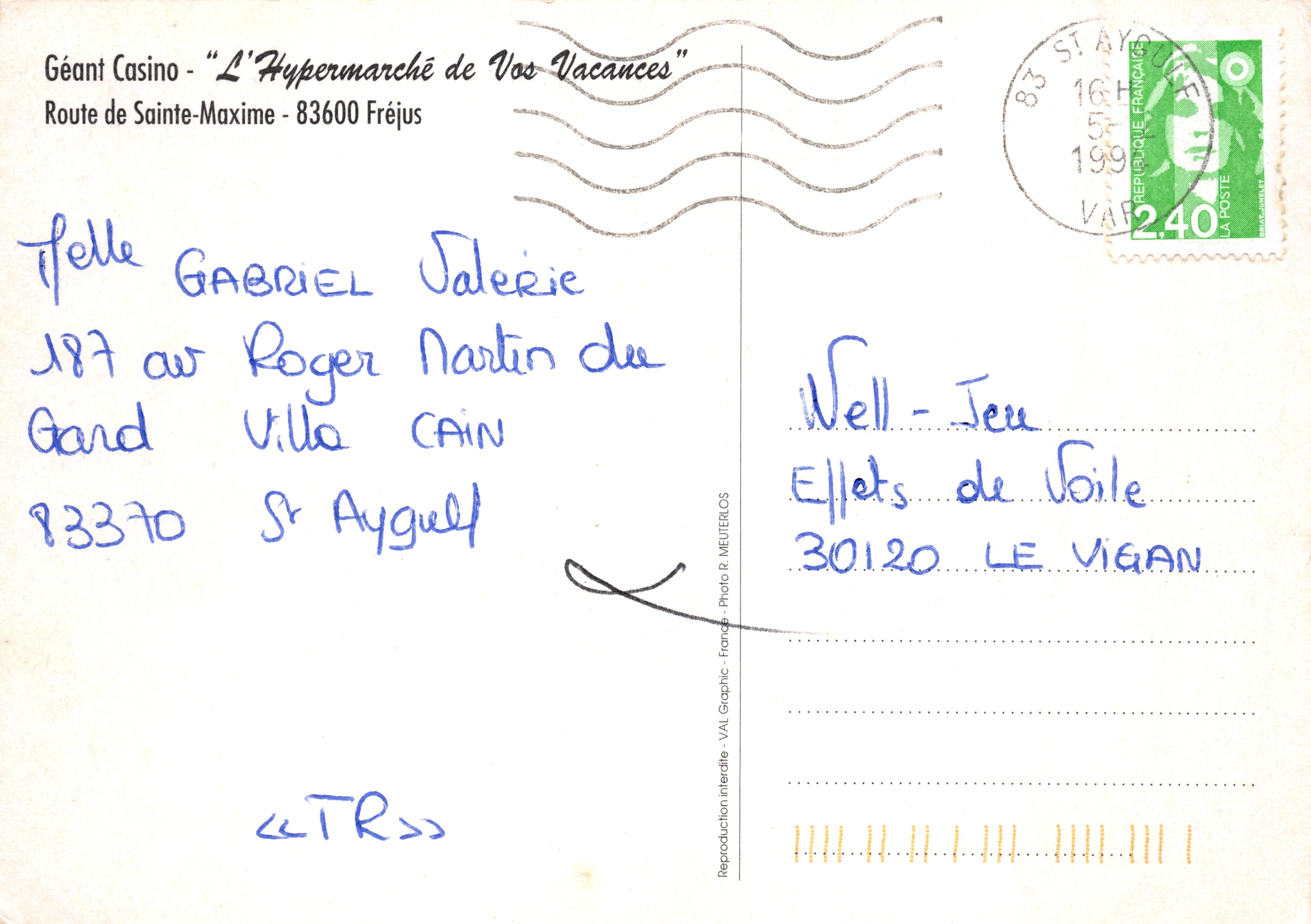 Géant Casino — Centro comercial con 22 tiendas — Editor VAL Graphic - Francia — Reverso
