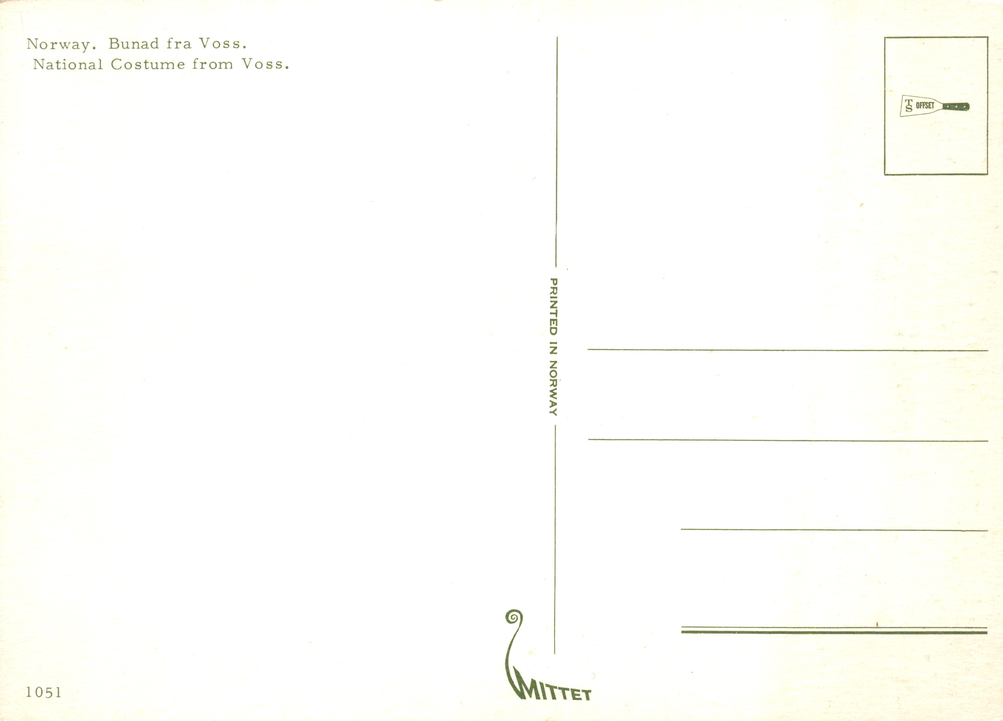 Femme en costume national — Voss — éditeur MITTET, n° 1051 — Reverso
