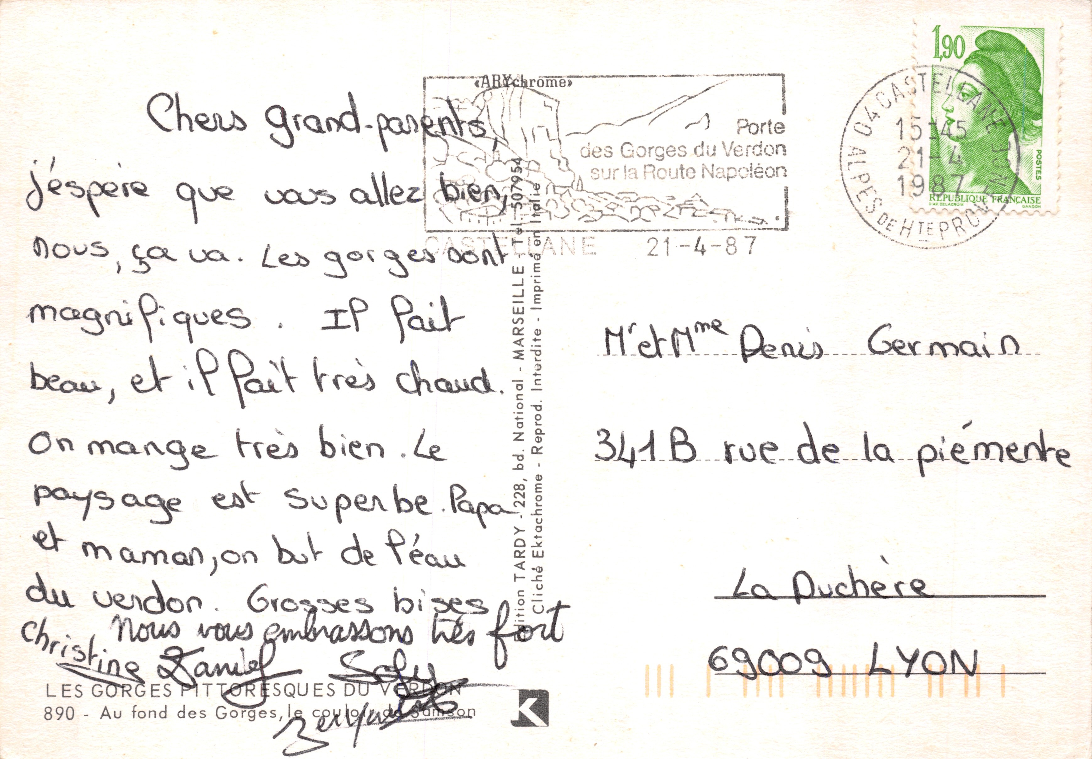 Verdon Gorges — view from a chasm — Tardy edition — Back