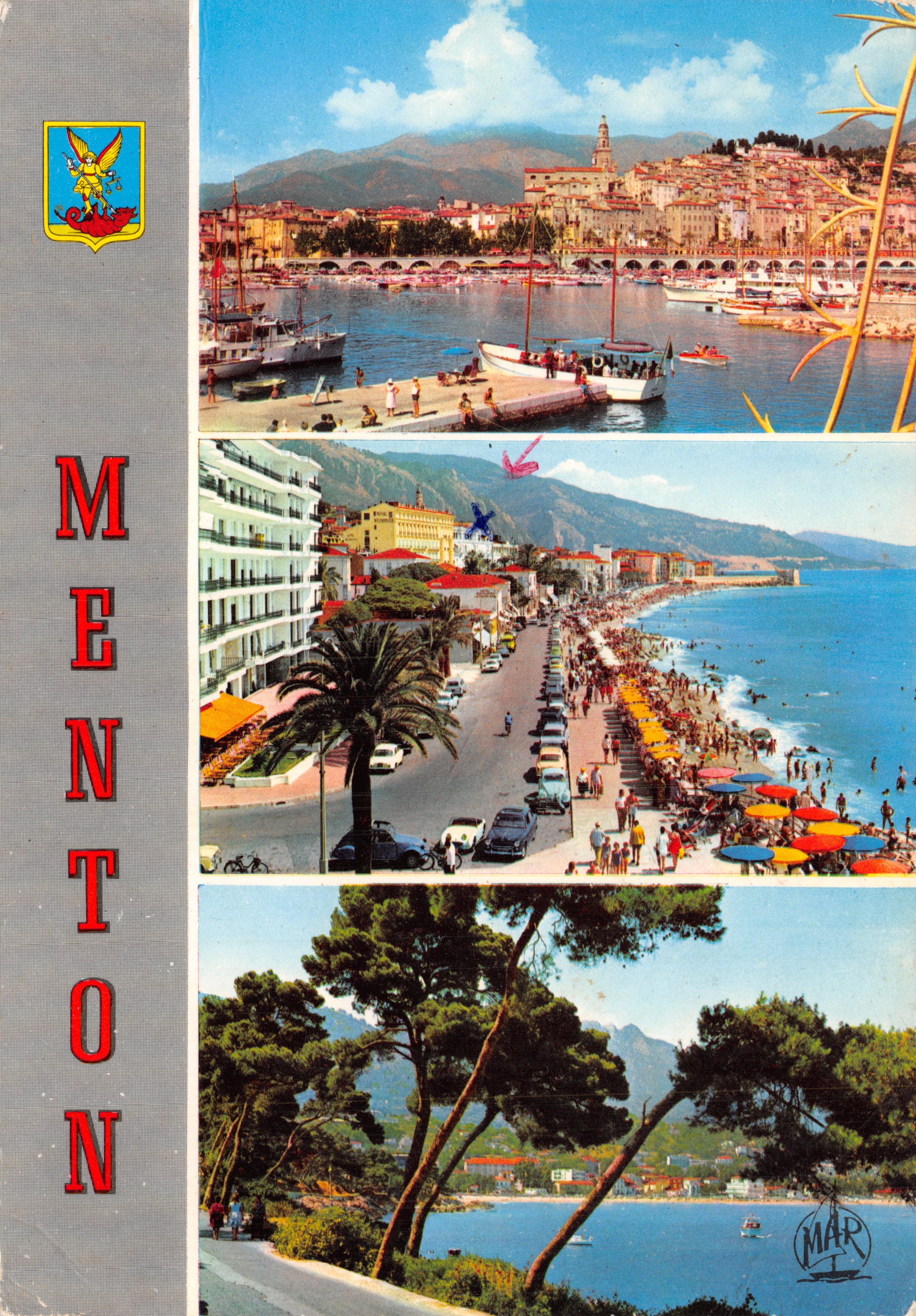 Menton — Vue du port, plage et paysage — Les Éditions « MAR »
