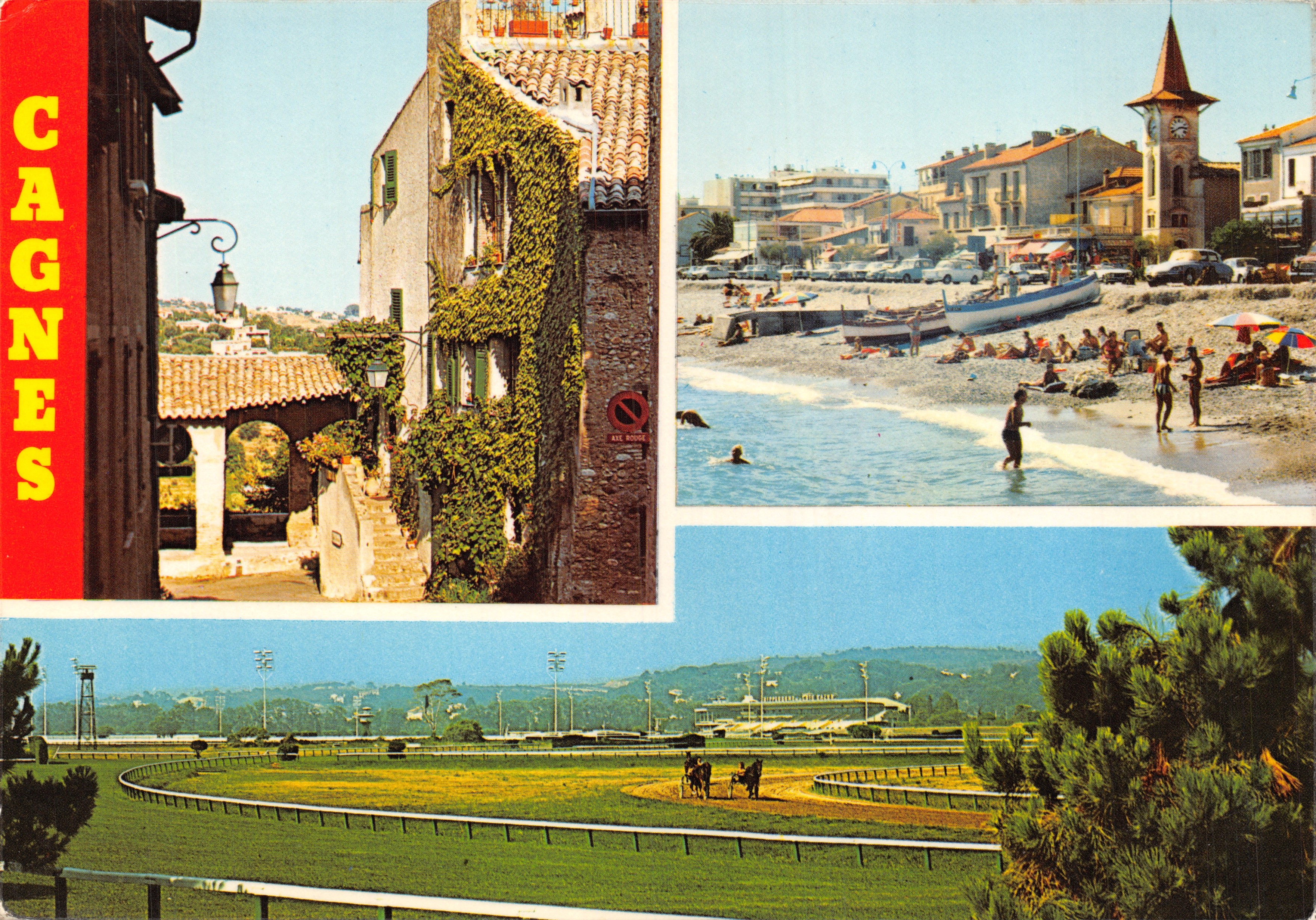 Cagnes-sur-Mer — vista de la playa, desde el alto del pueblo y del hipódromo — Édition Y.P.A. n° 838