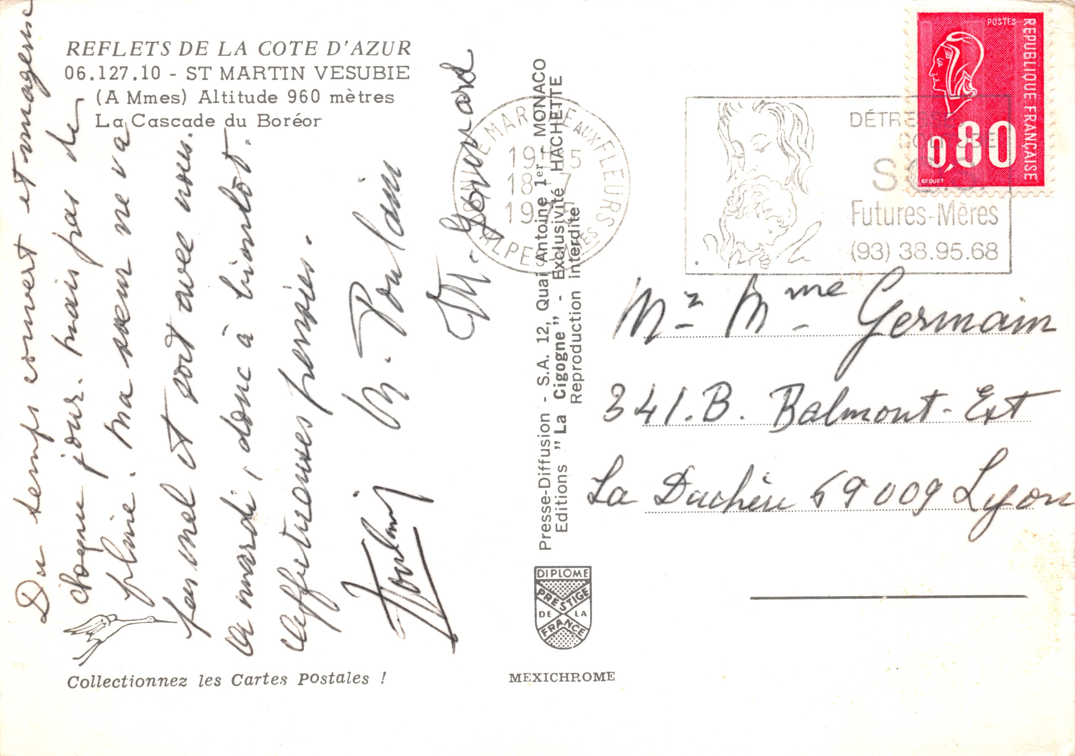 Cascata del Boréor — St Martin Vésubie — editore IRIS — Verso