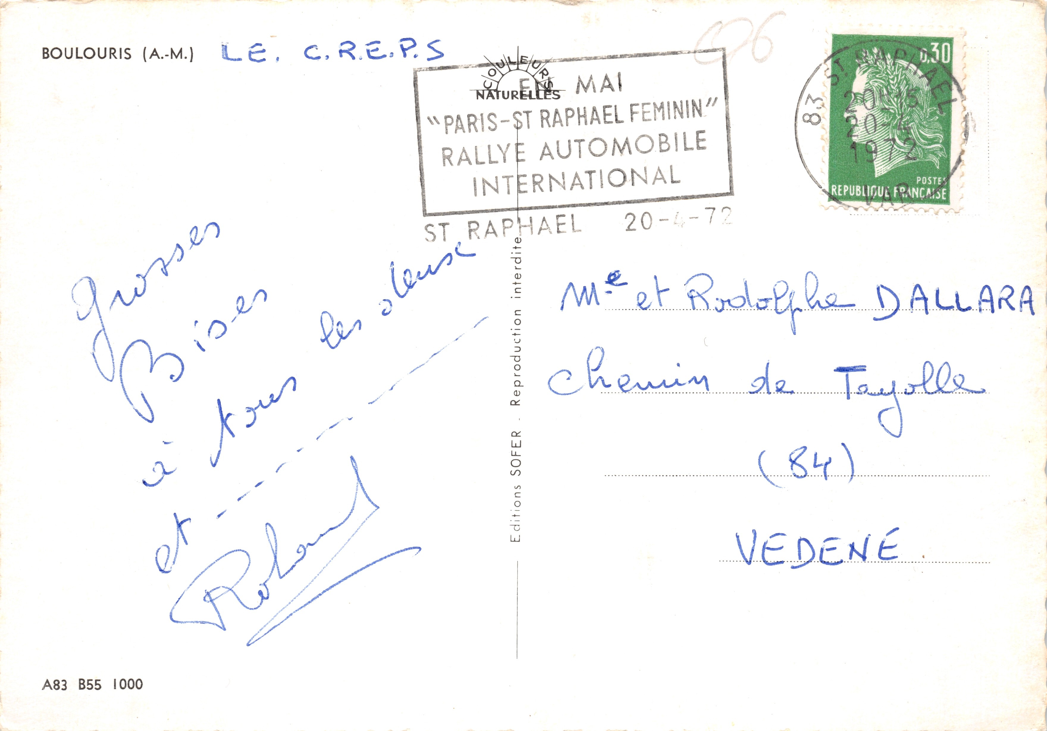 Hôtel de la Vallée — vue aérienne — Éditions SOFER — Verso