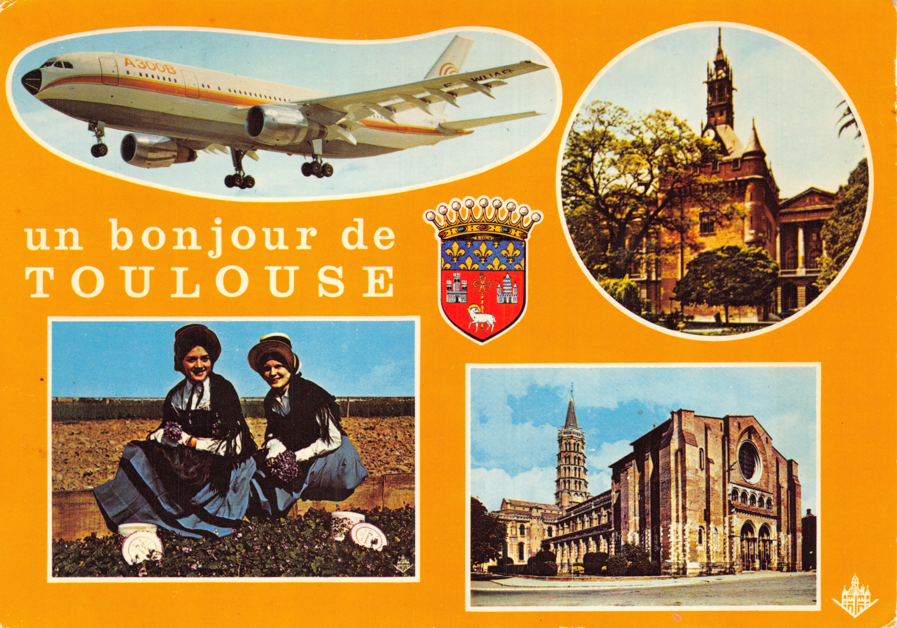Toulouse — vue aérienne d'un Airbus A300B, éditeur Éditions d'Art Labouche Frères