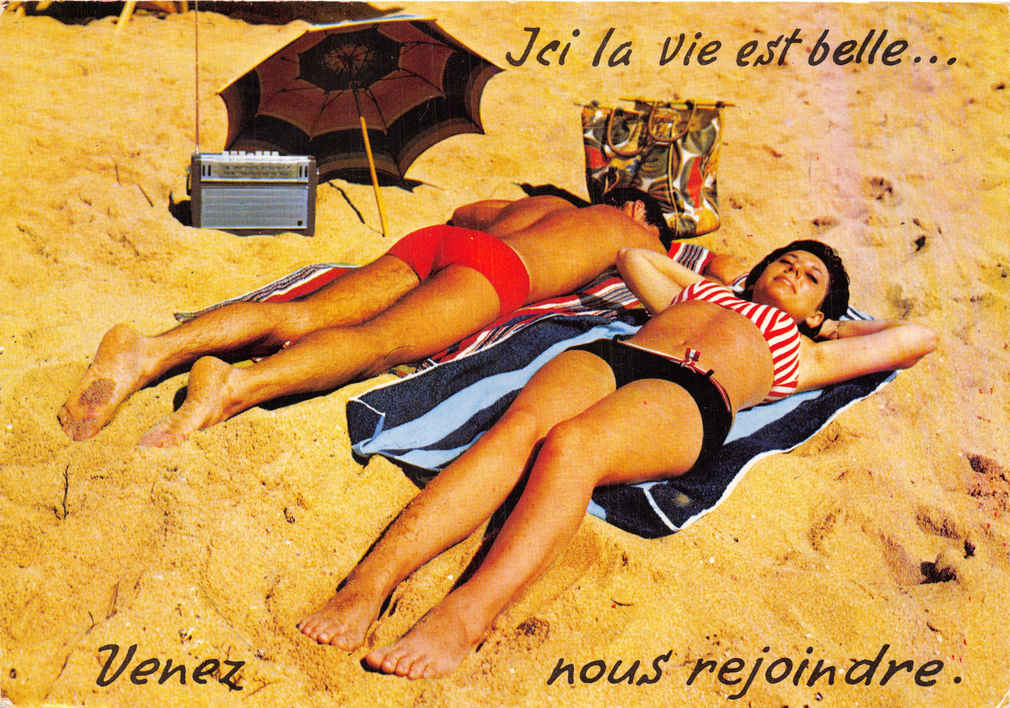 Zwei Personen auf einem Strand — Entspannungs-Szene — Verlag ARTAUD Frères - Nantes, Nr. 52 PP