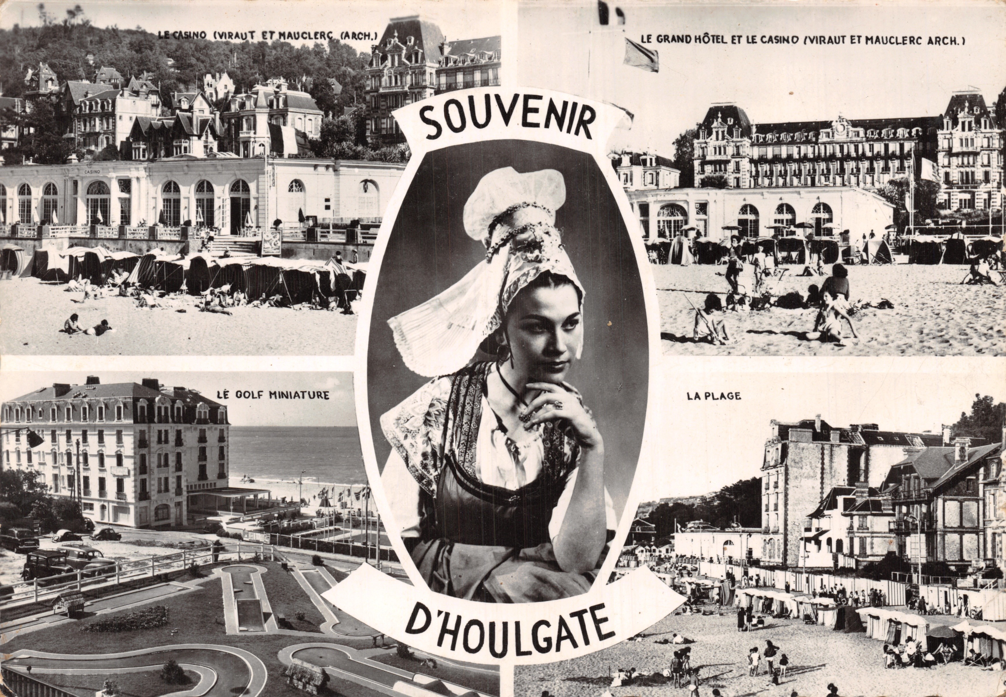 Houlgate — El Grand Hotel, El Casino, La Playa y El Mini Golf — Recuerdo de Houlgate (Viraud et Mauclerc Arch.)