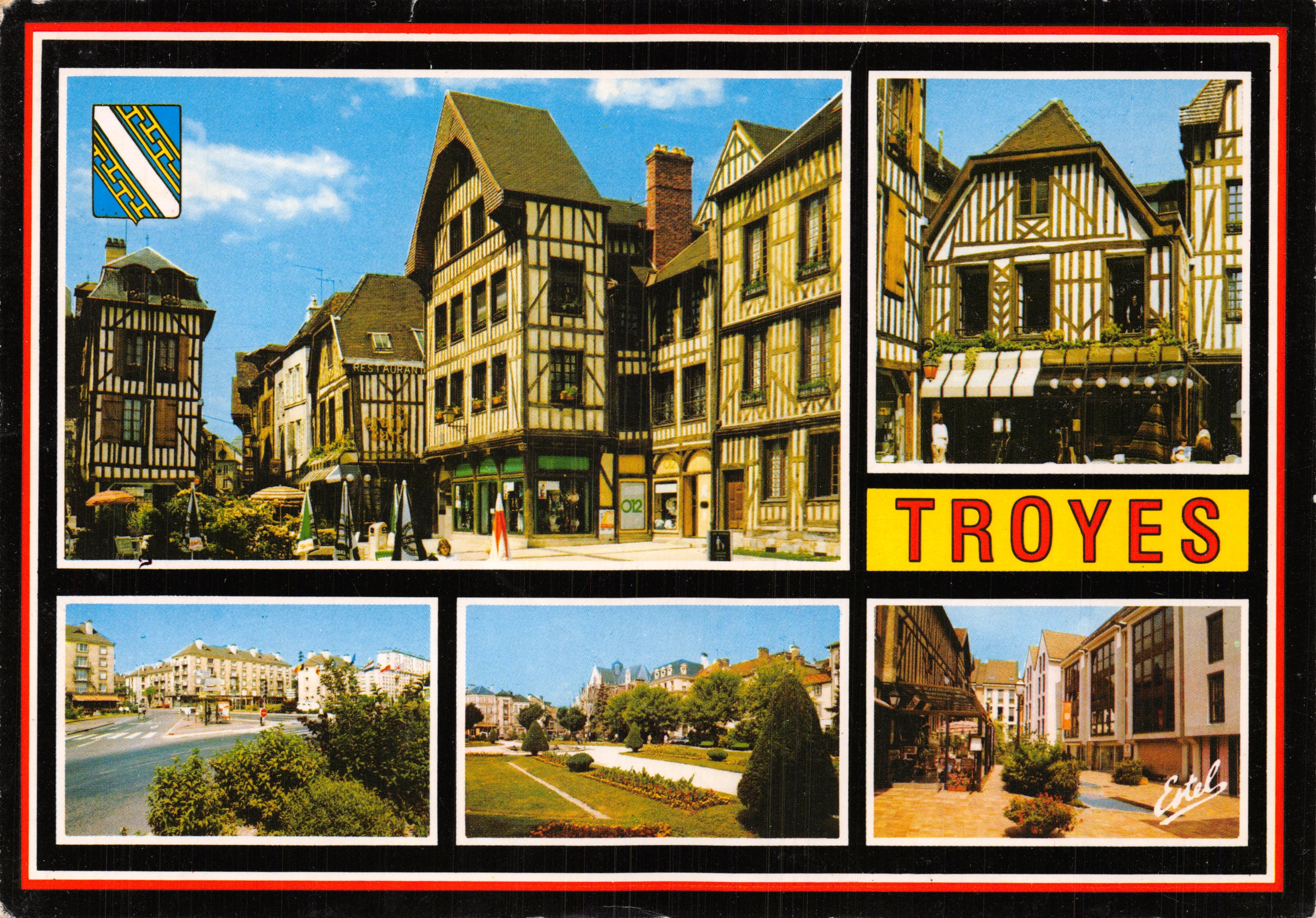 Troyes — vue de maisons à colombages et paysages urbains — Éditions Leconte