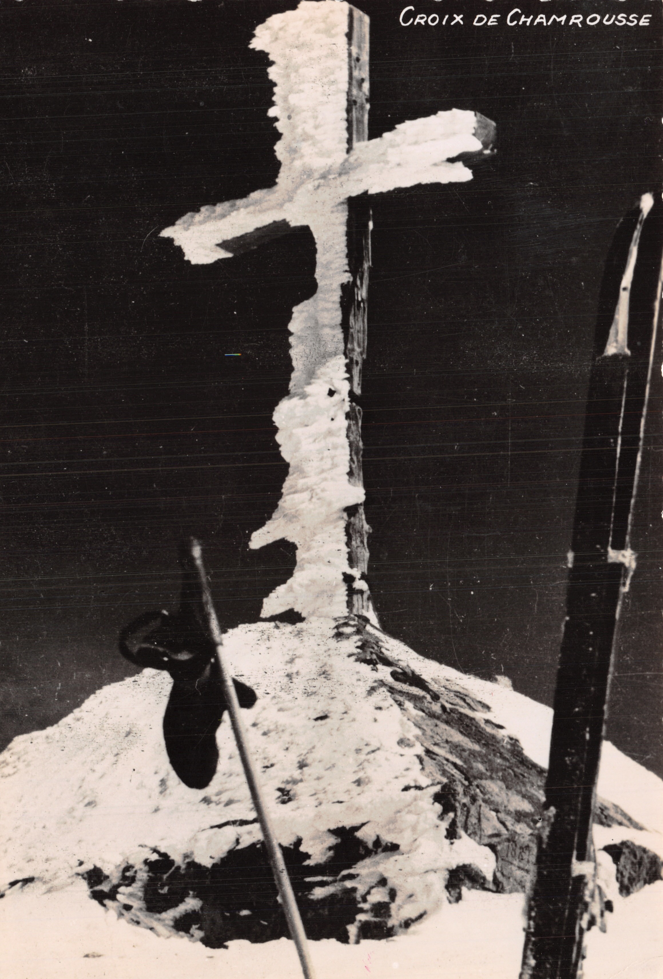 Croix de Chamrousse — gesneeuwde kruis op een bergtop — uitgever Odiaux