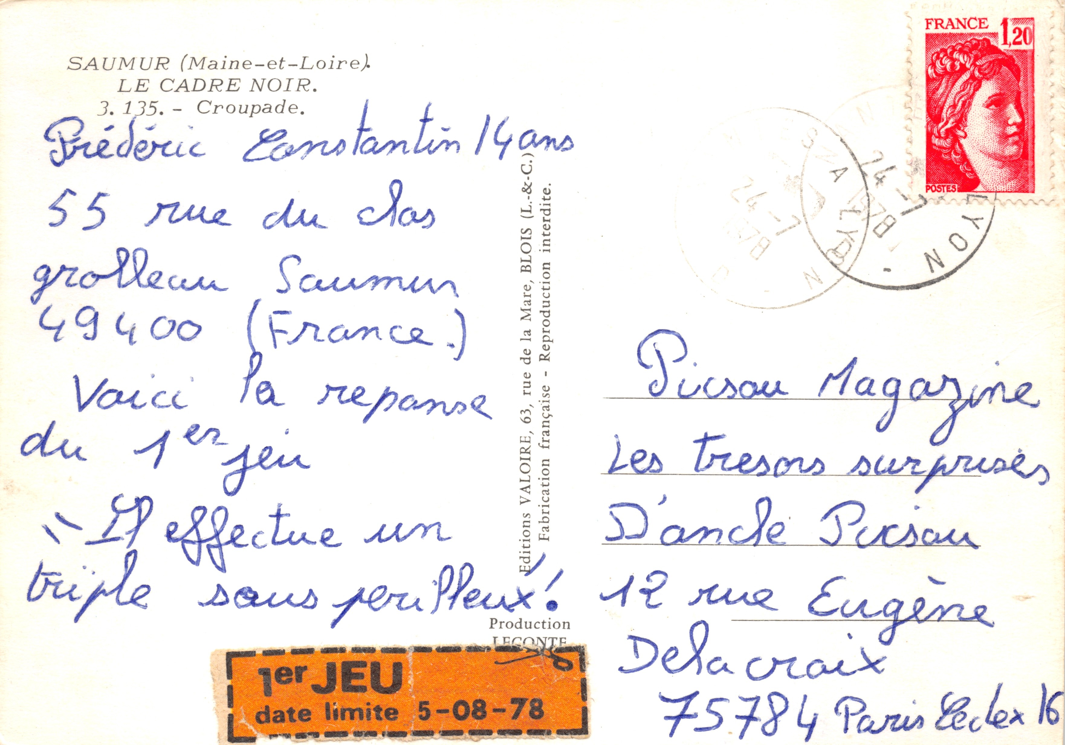 Un cavaliere che esegue un triplo salto — editore VALOIRE, n. 1° SET — Verso