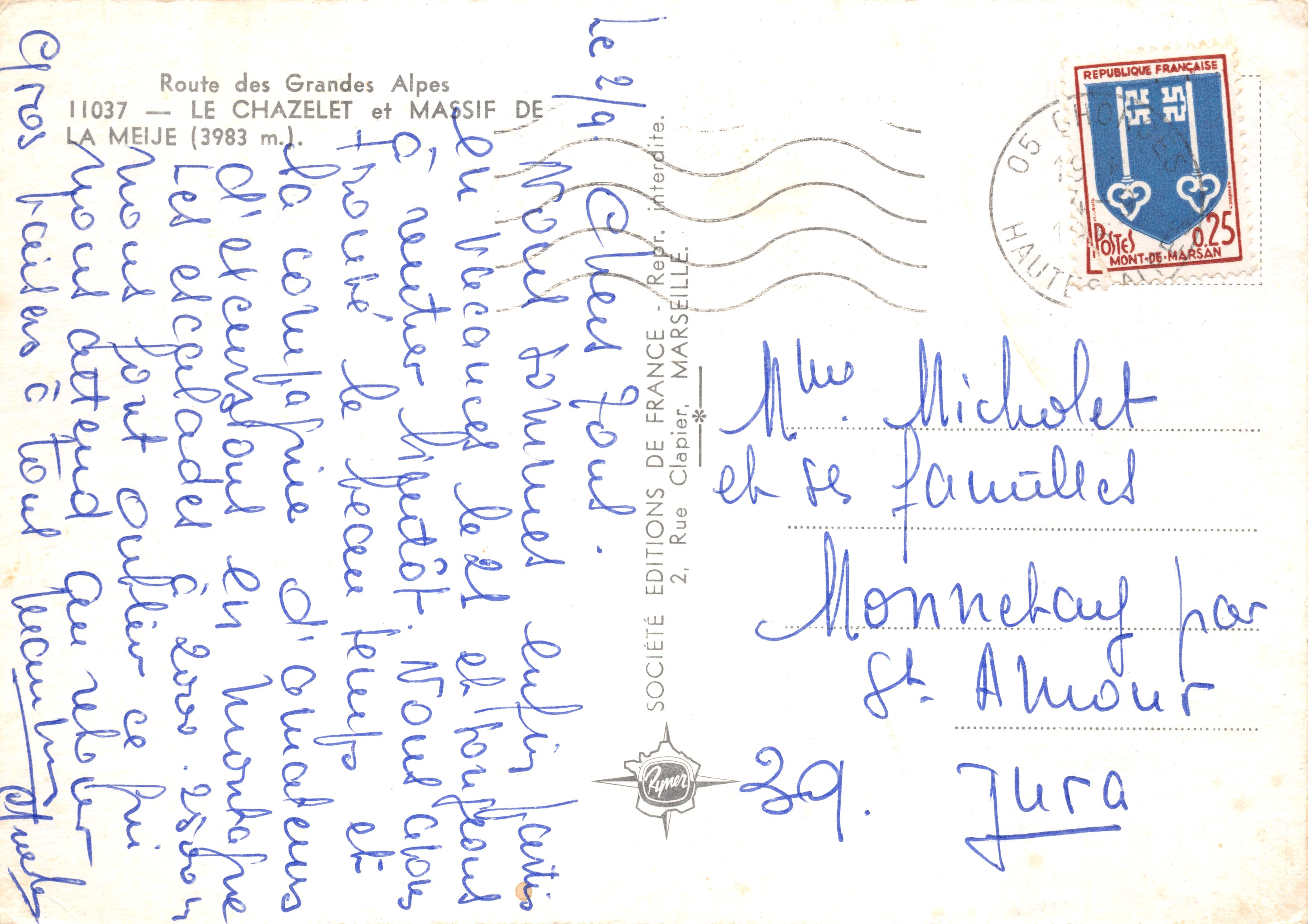 Le Chazelet — Massif de la Meije (3983 m.) — Éditions de France, Marseille — Reverso