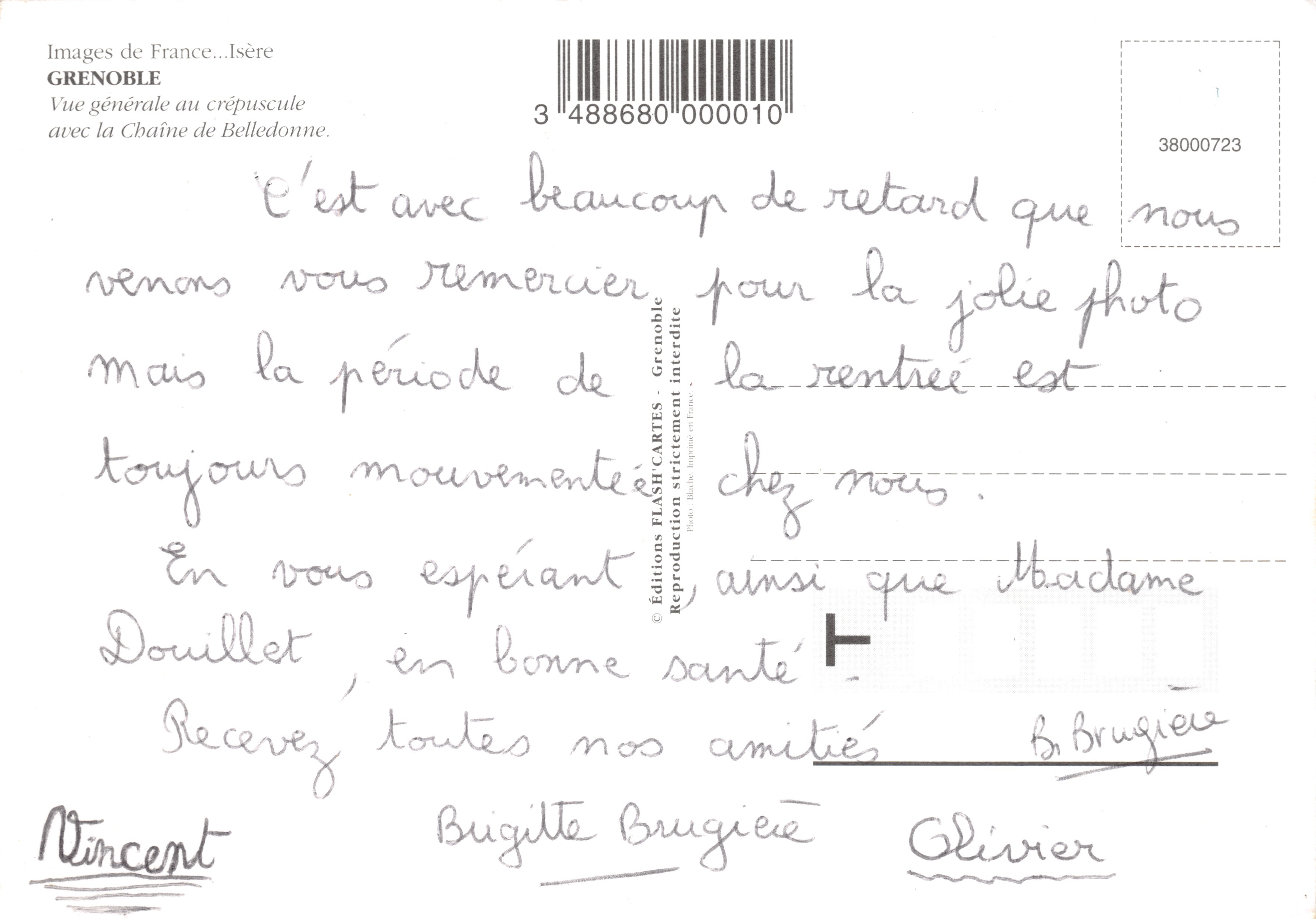 Grenoble — vue générale au crépuscule avec la chaîne de Belledonne — Éditions FLASH CARTES — Reverso