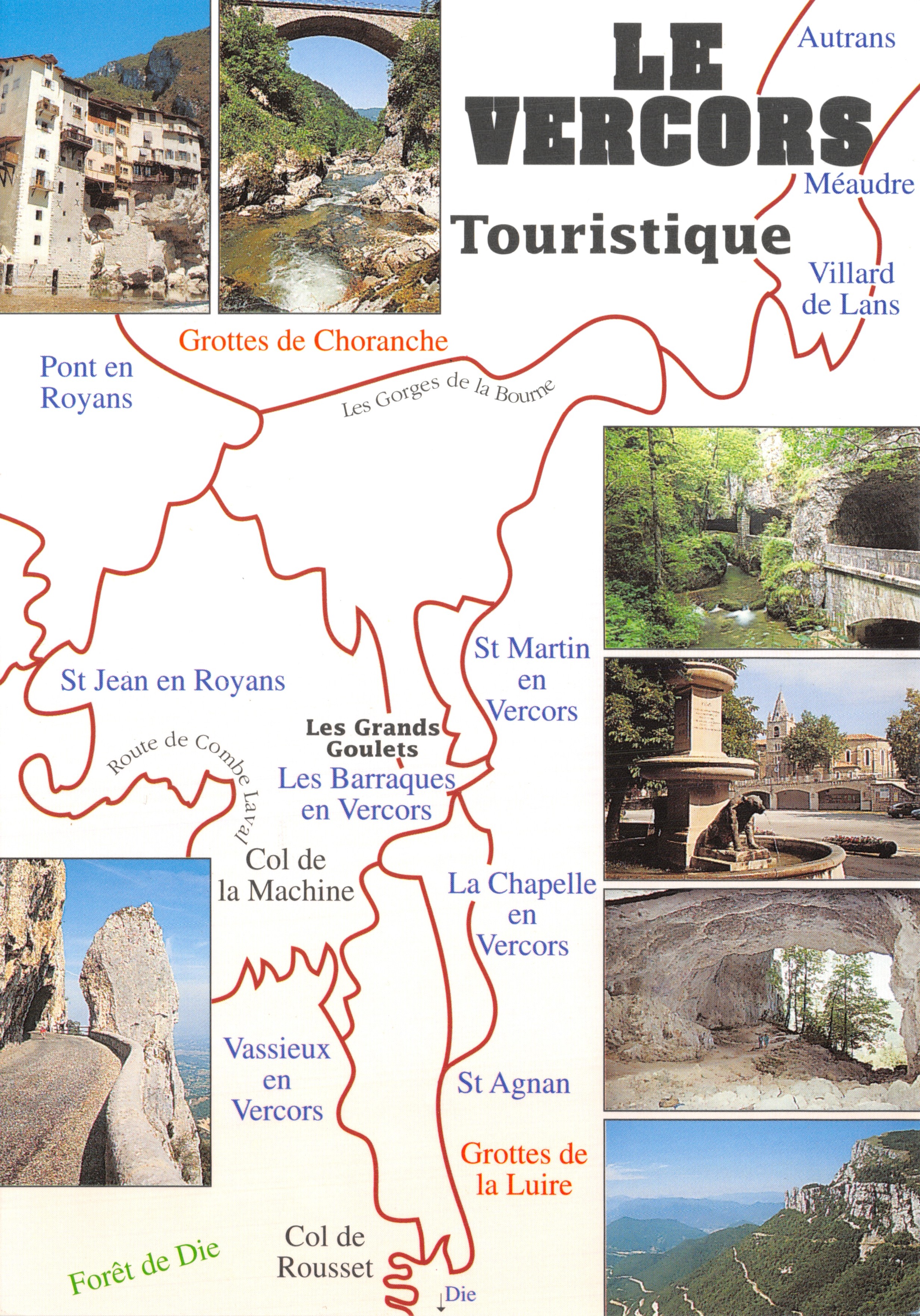 Het Vercors — Geïllustreerde toeristische kaart met kaart en foto's — FLASH CARTES Edities