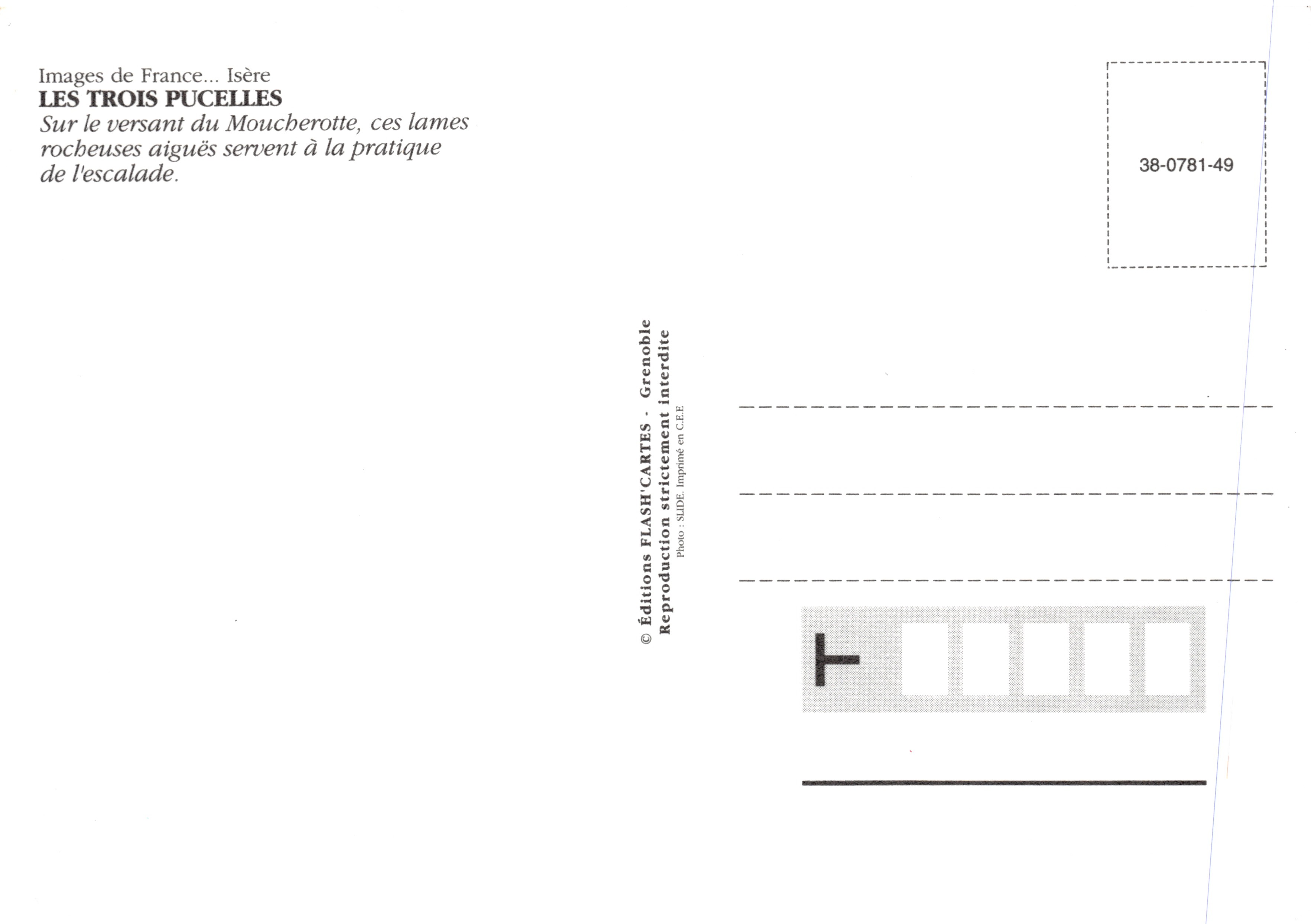The Three Maidens — Sharp Rocks of Vercors — FLASH CARTES Editions — Back