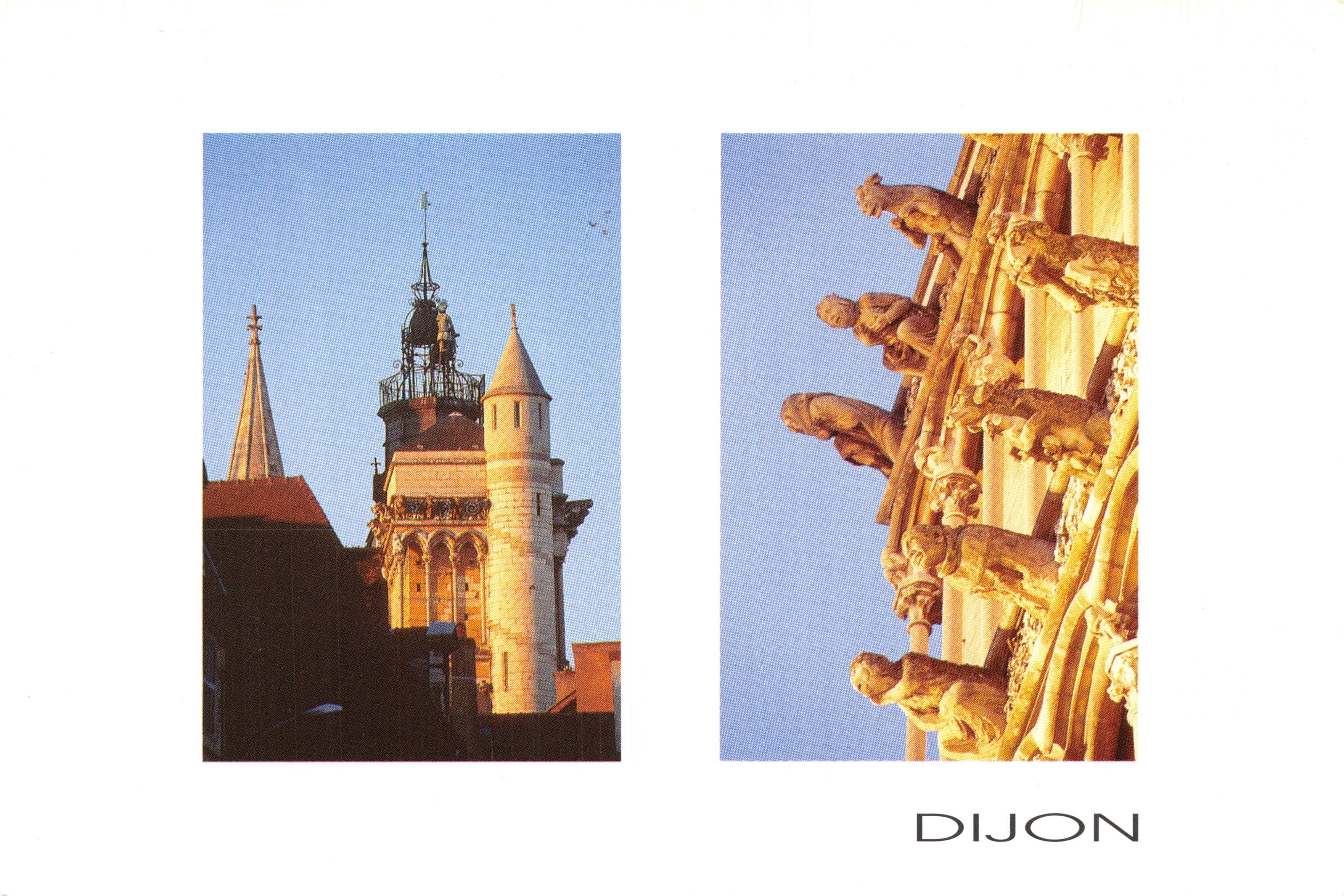 Dijon — Tour de Jacquemart et gargouilles de la cathédrale — Éditions Voyages