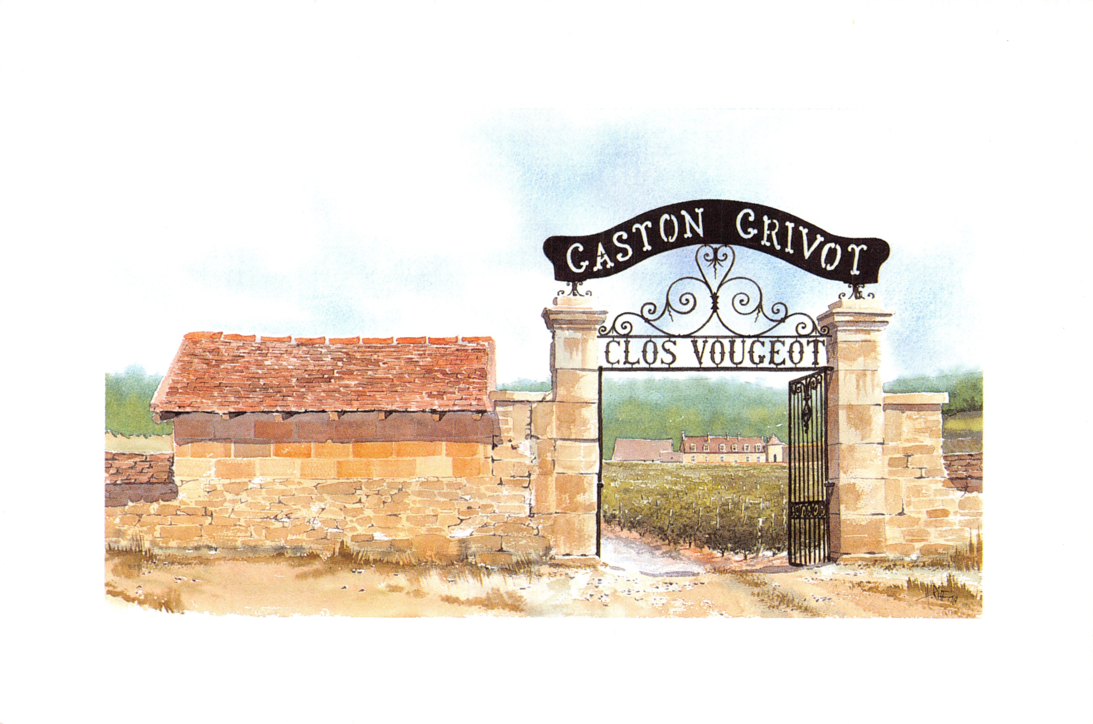 Clos Vougeot — entrance to the Gaston Grivot estate — publisher Éditions Voyages