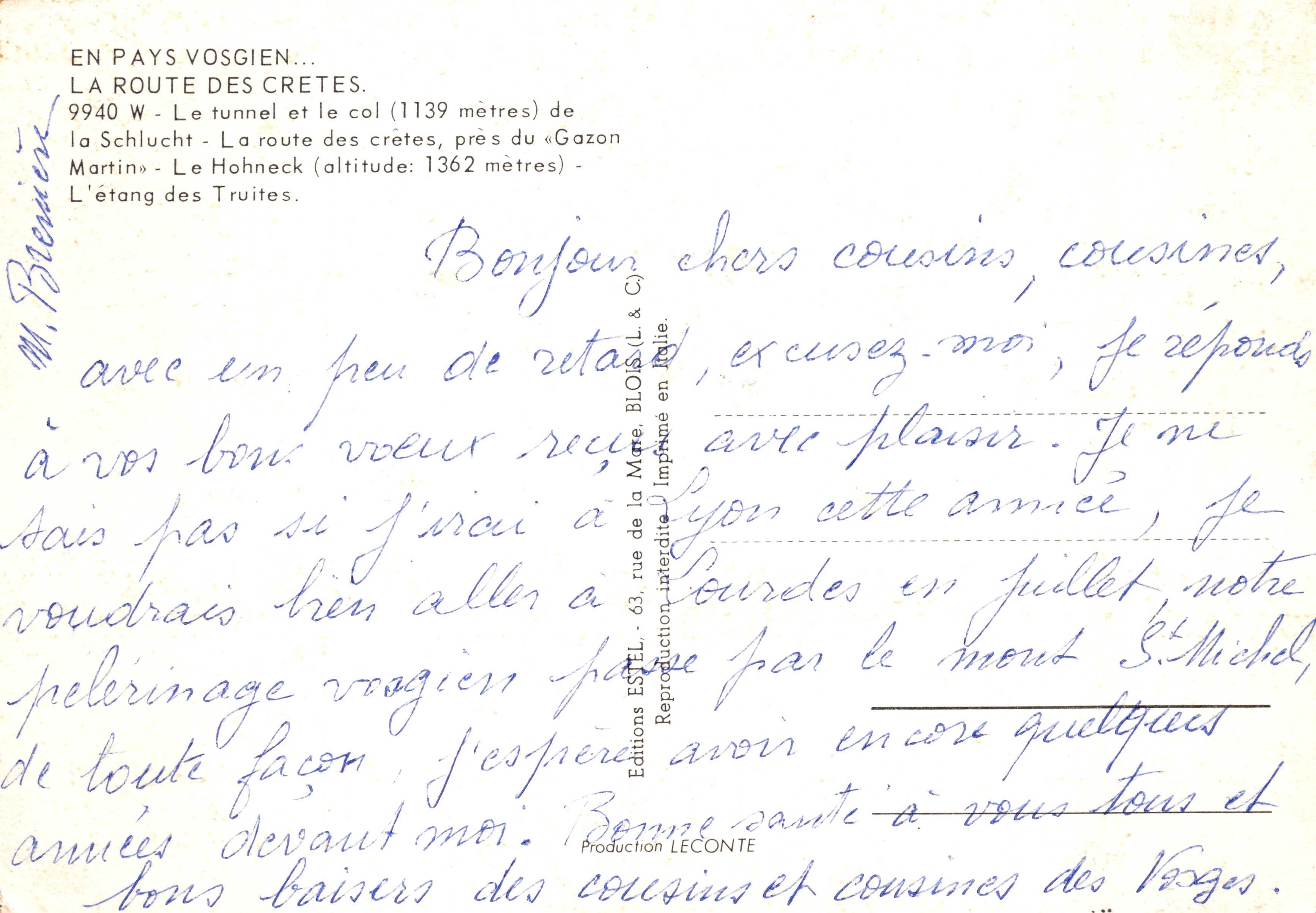 La Route des Crêtes — vue panoramique avec tunnel, village, troupeau de moutons et lac — éditeur Ertel — Reverso