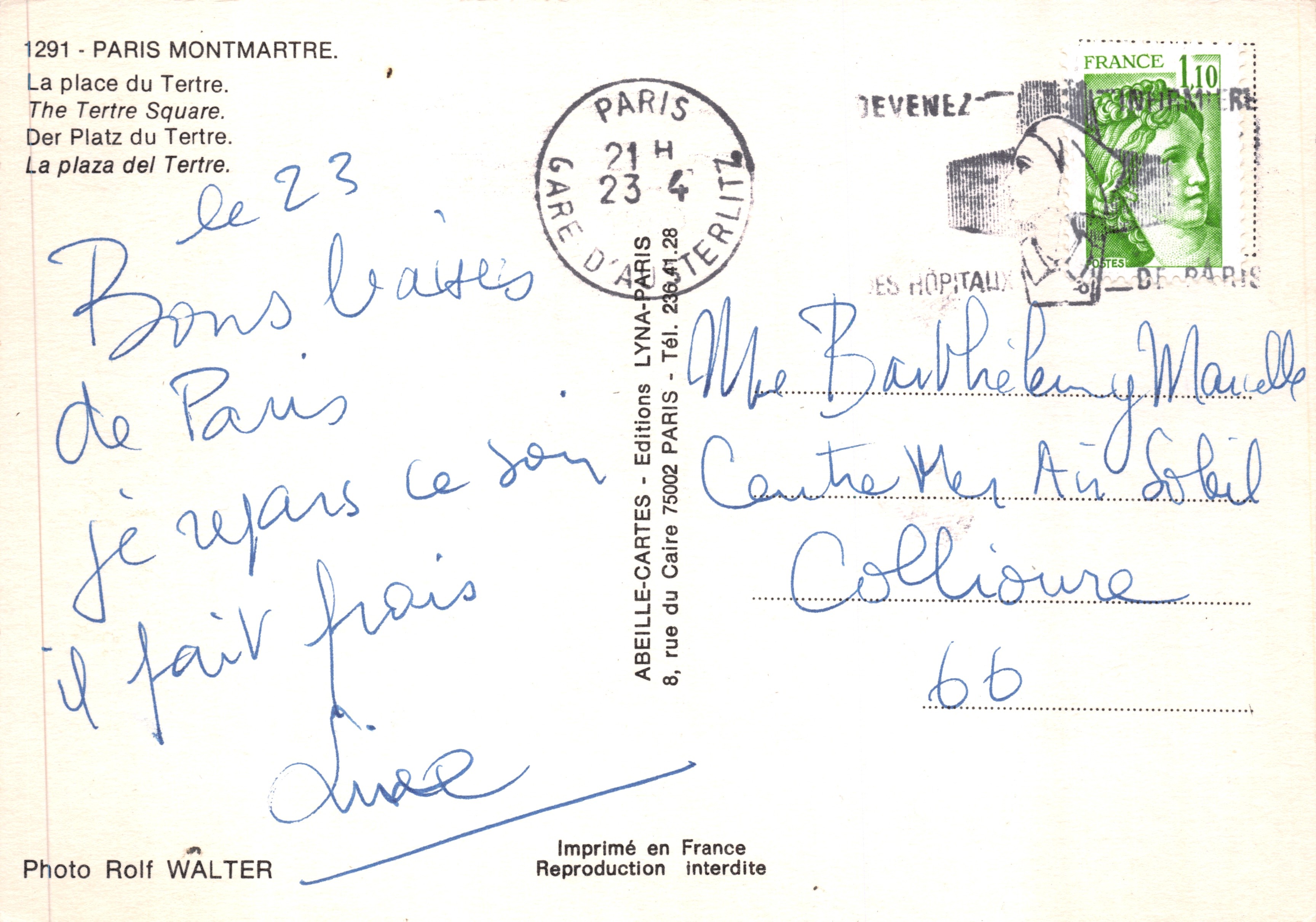Place du Tertre — Montmartre — Foto Rolf WALTER — Éditions LYNA PARIS — Reverso