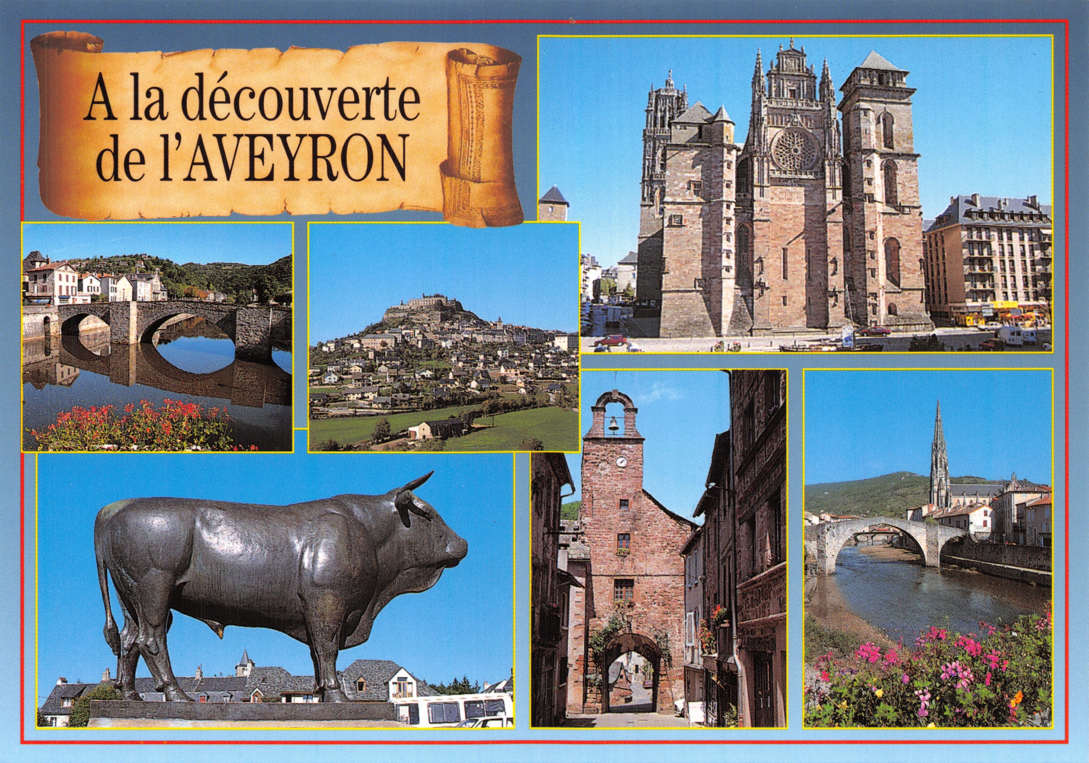 Descubriendo el Aveyron — collage de paisajes y monumentos — S.A. APA-POUX - ALBI