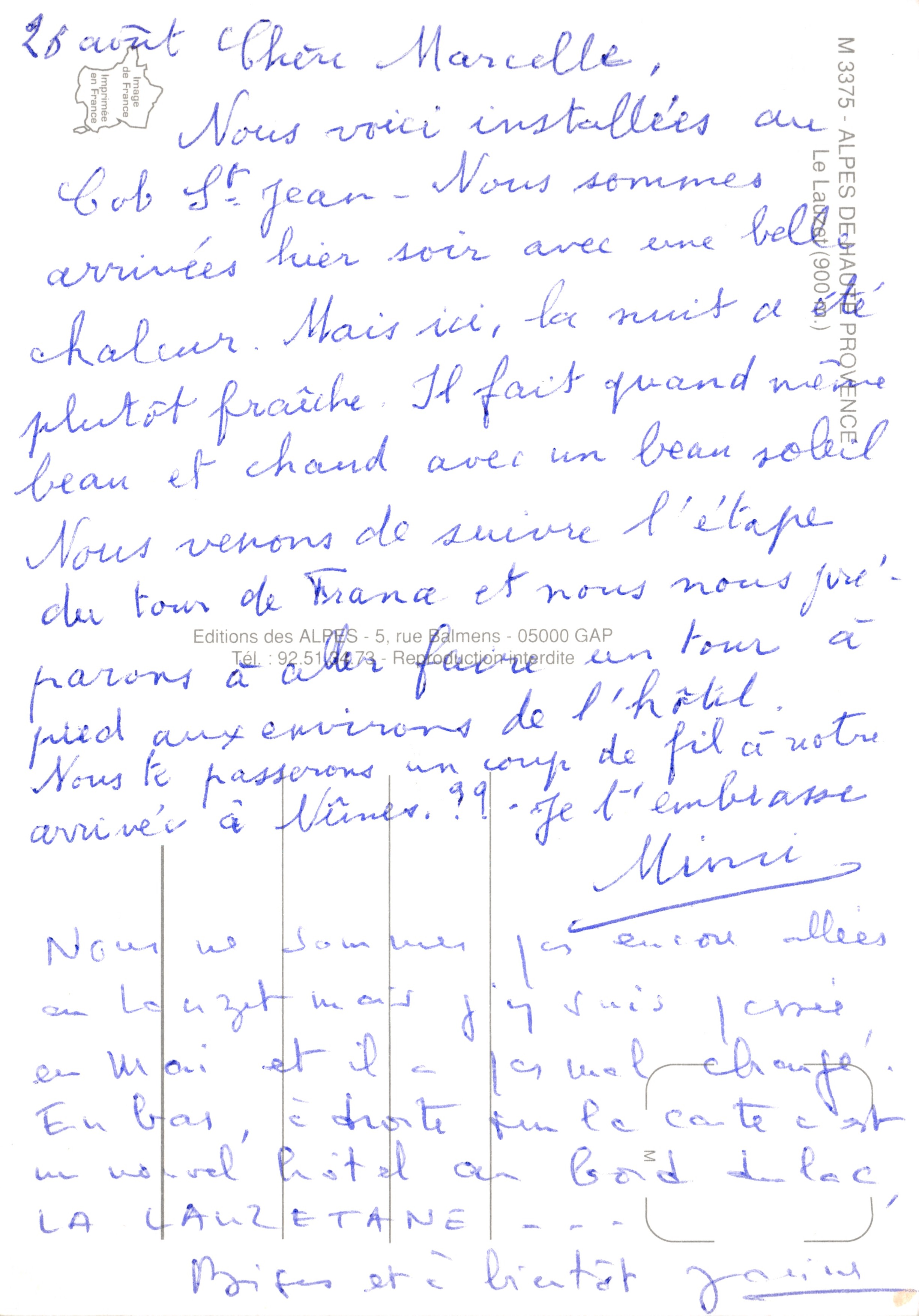 Le Lauzet — Vallée de l'Ubaye — Éditeur Éditions des ALPES — Verso