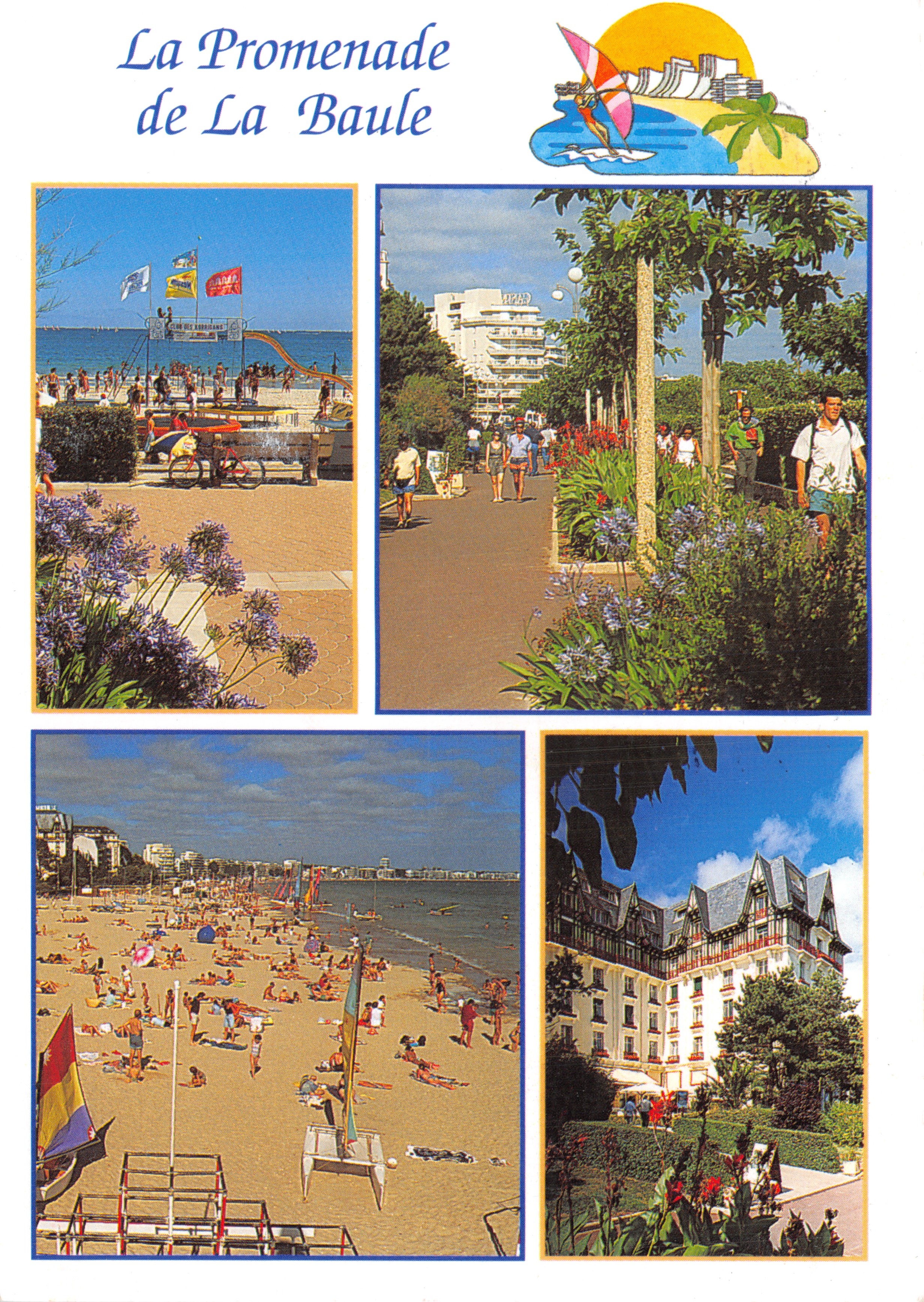 La Promenade de La Baule — vue de la plage, du chemin bordé d'arbres, du sable et de l'hôtel de l'Hermitage — ÉDITIONS D'ART LE DOARÉ