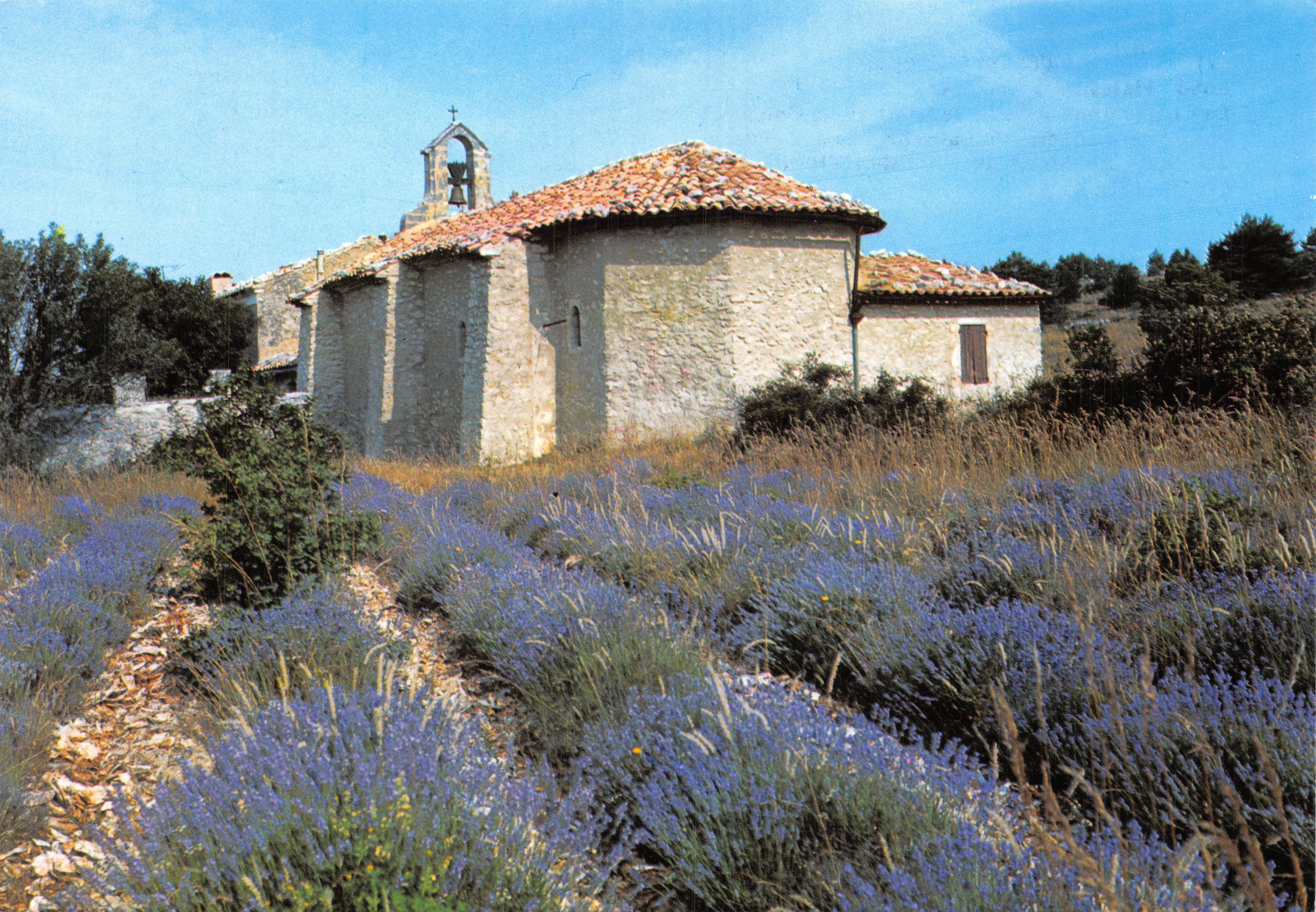La Chapelle en la ruta hacia Sault — rodeada de campos de lavanda — Éditions de Provence G.A.L. - Carpentras