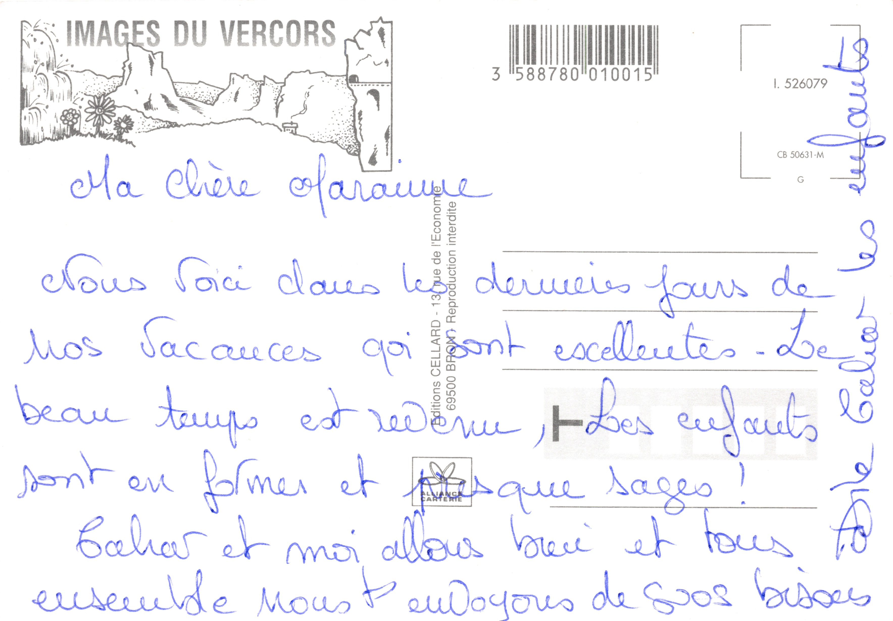 Vercors fleuri — vue panoramique avec fleurs de marguerites, tournesols, coquelicots, lys et fleurs jaunes — Éditions CELLARD — Reverso