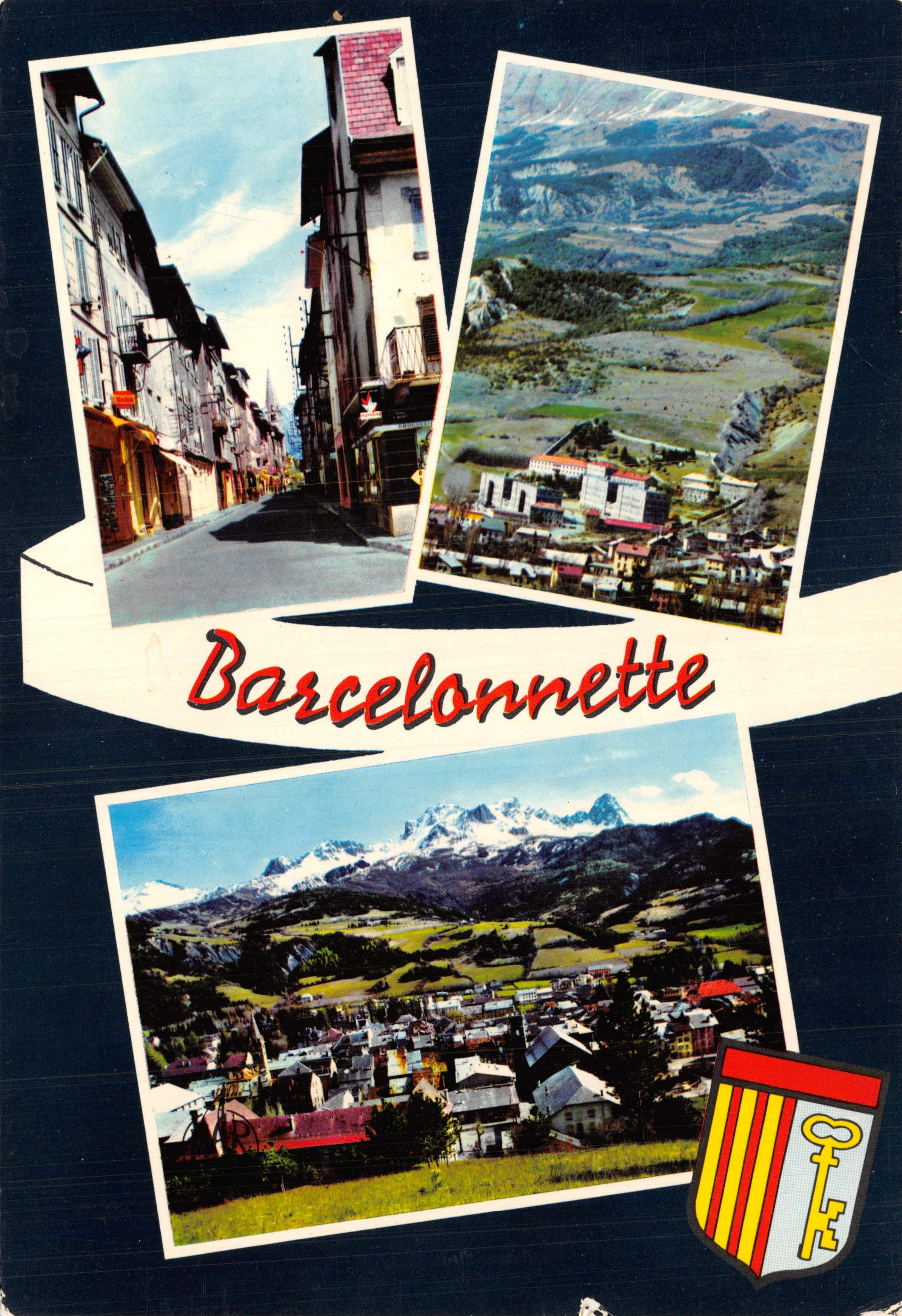 Barcelonnette — general view, Manuel Street, snow-capped mountains — Les Editions « MAR »