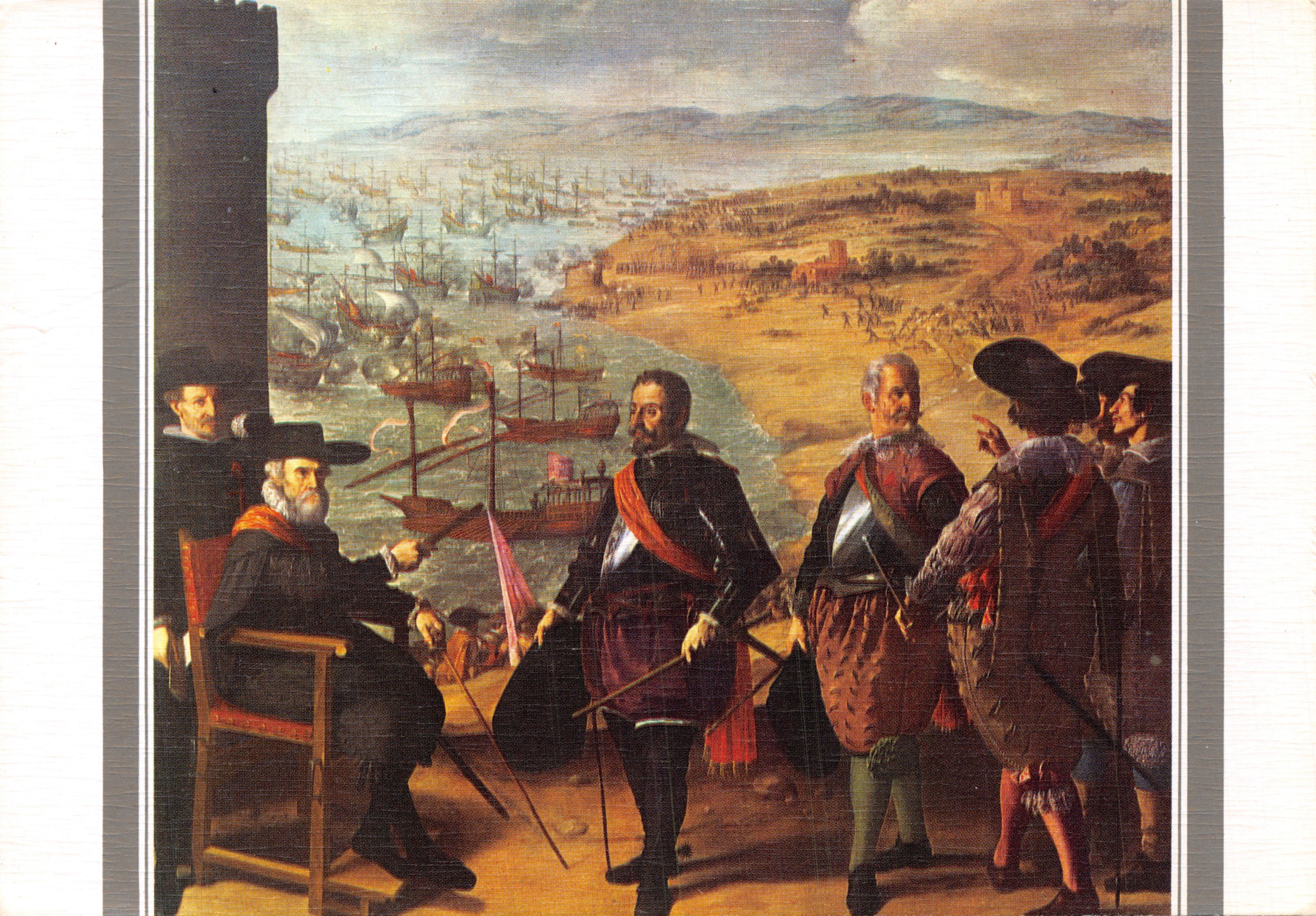 Défense de Cádiz contre les Anglais — 1598-1664 — reproduction du tableau de Zurbarán — éditeur ESCUDO DE ORO