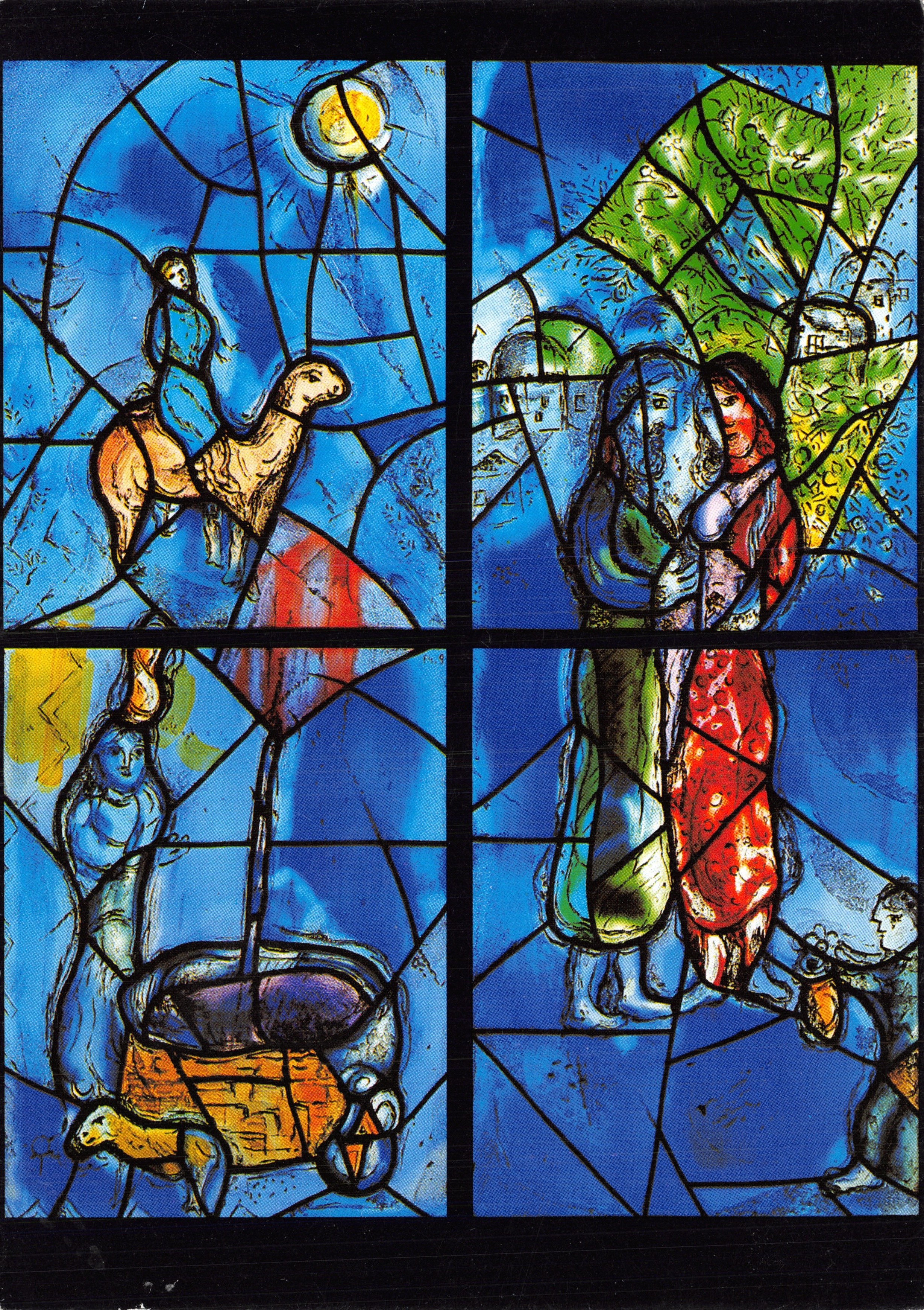 Stichglass von Marc Chagall — Die Verlobung, Isaak und Rebecca — Verlag KUNSTVERLAG MARIA LAACH (Deutschland) Nr. 5317