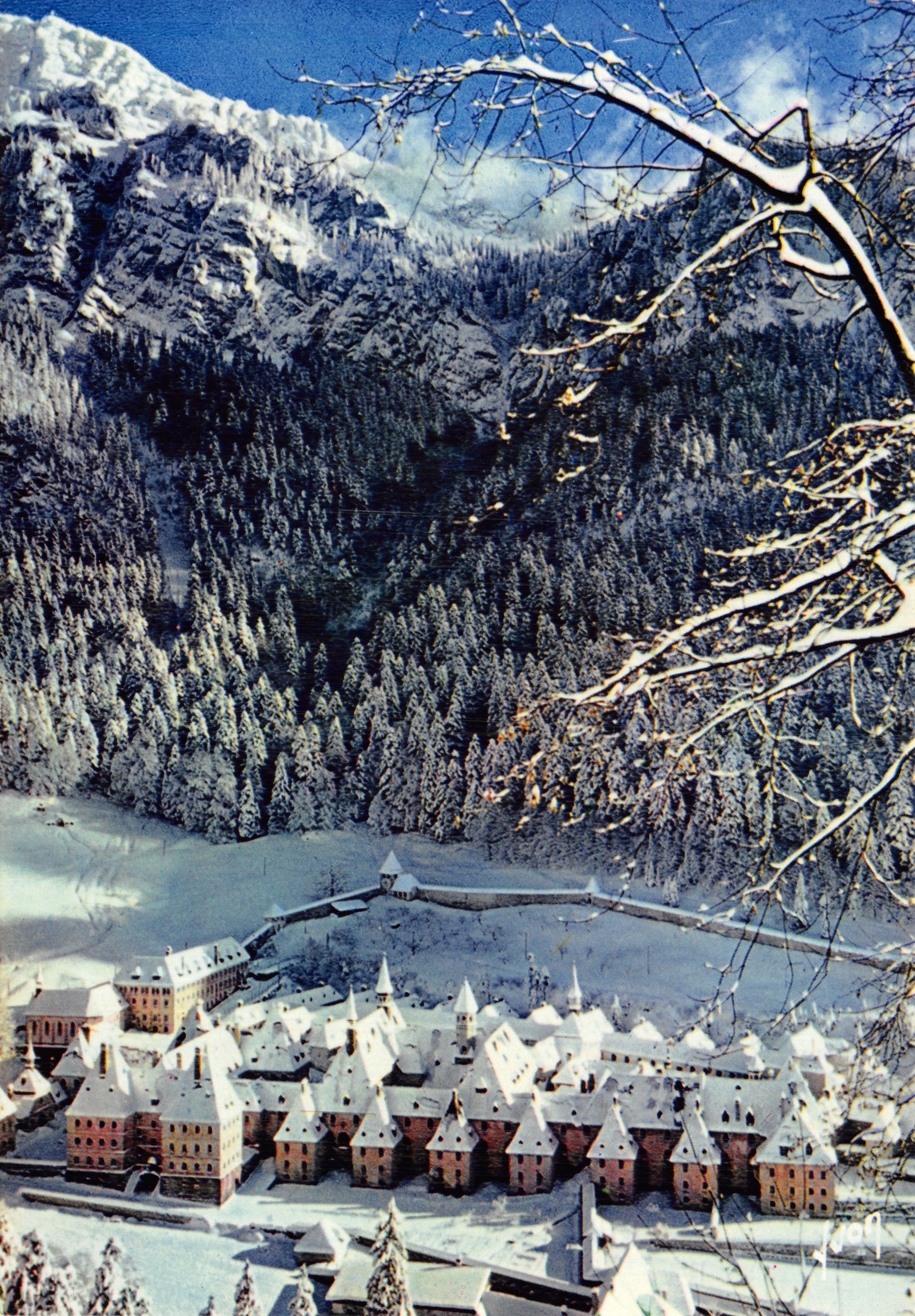 Monasterio de la Grande Chartreuse — vista general en invierno — Éditions d'art Jean-Jaurès - 94, París