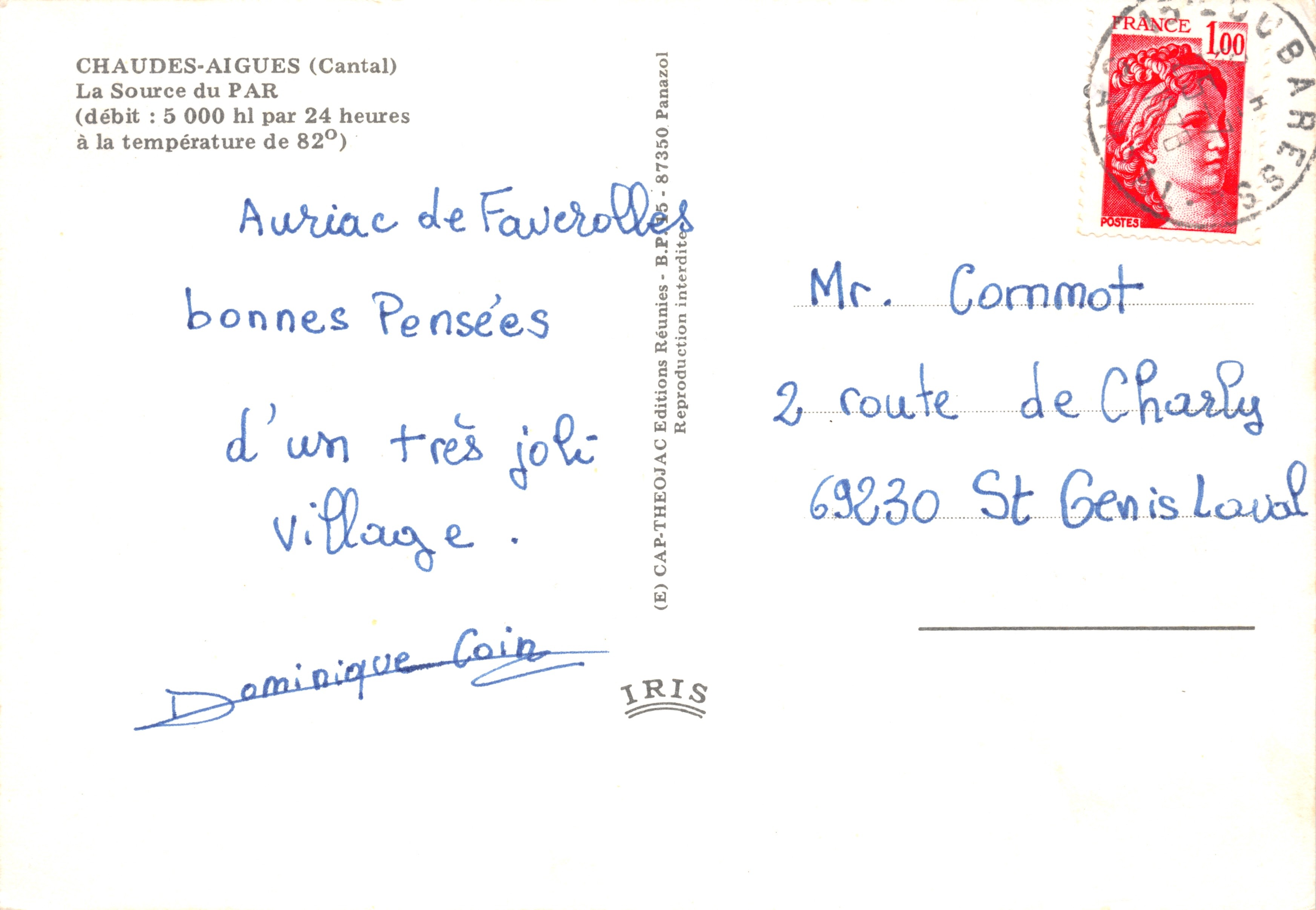 Fonte del Par — Chaude-Aigues — Éditions Réunies — Verso